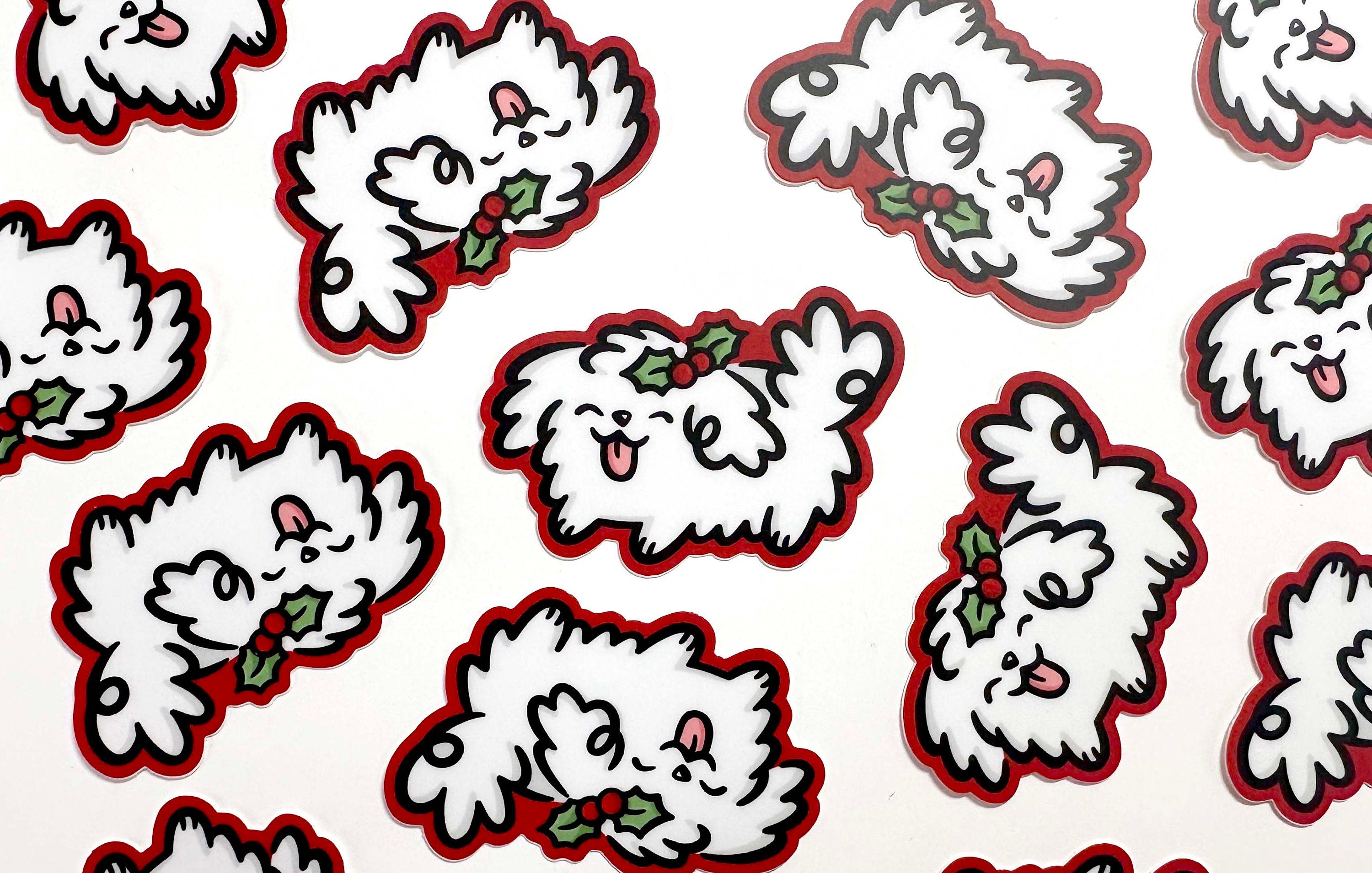 Holly Dog Mini Sticker
