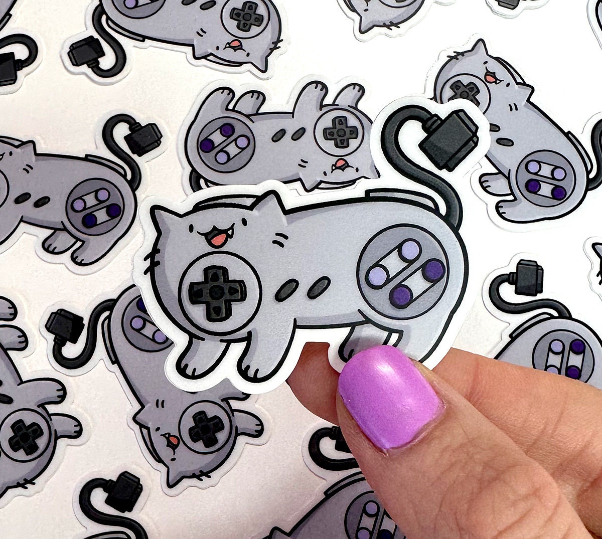 Super Video Game Controller Cat Mini Sticker
