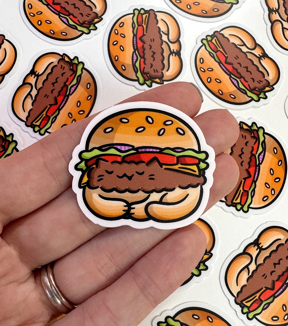 Cheesebuger Cat Mini Sticker