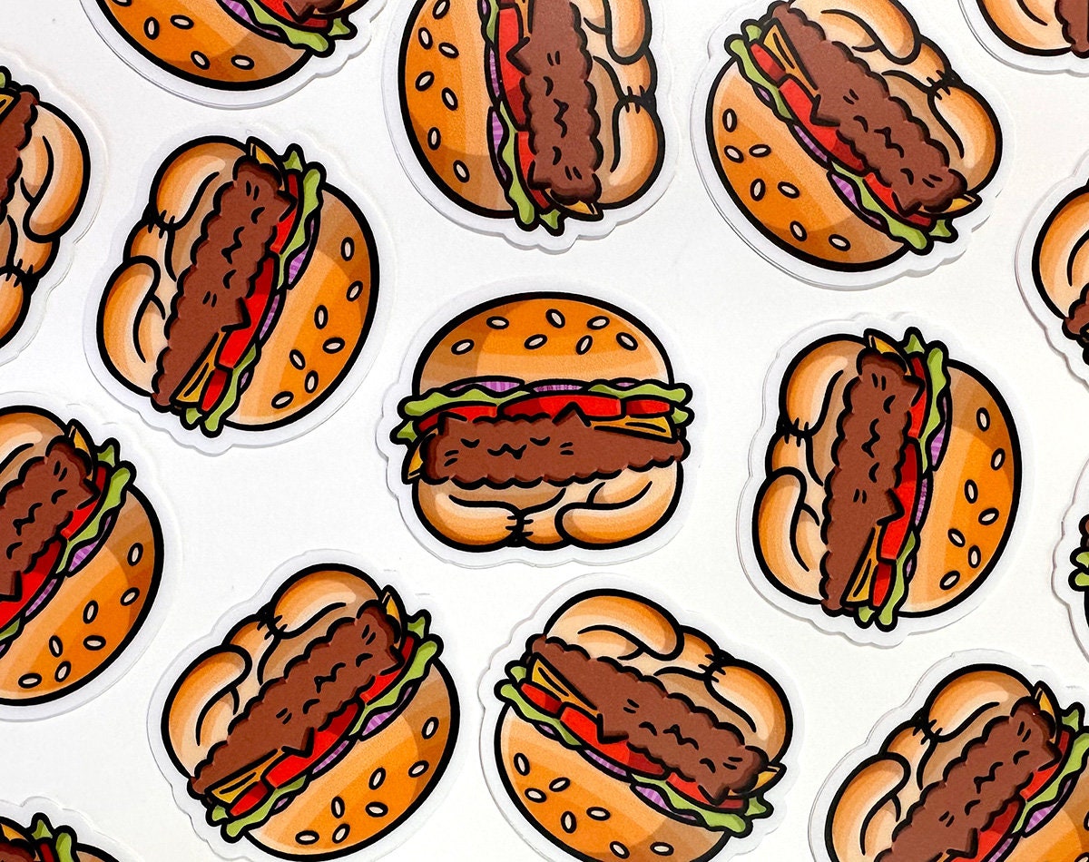Cheesebuger Cat Mini Sticker