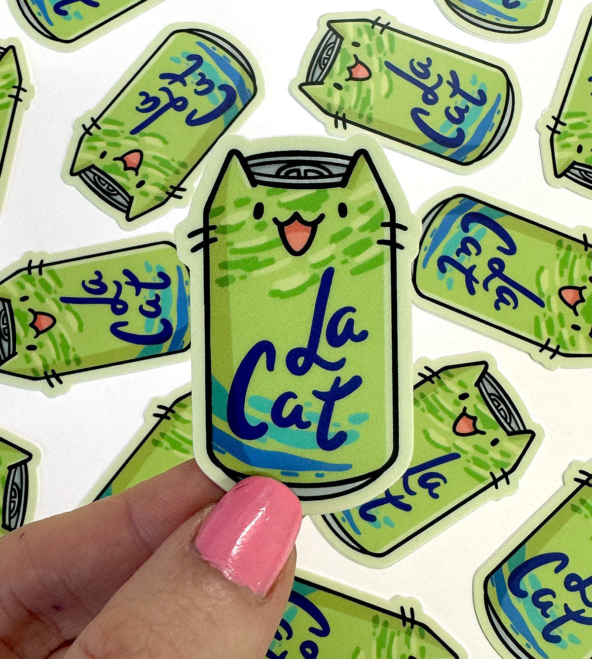 La Cat Mini Sticker (Lime)