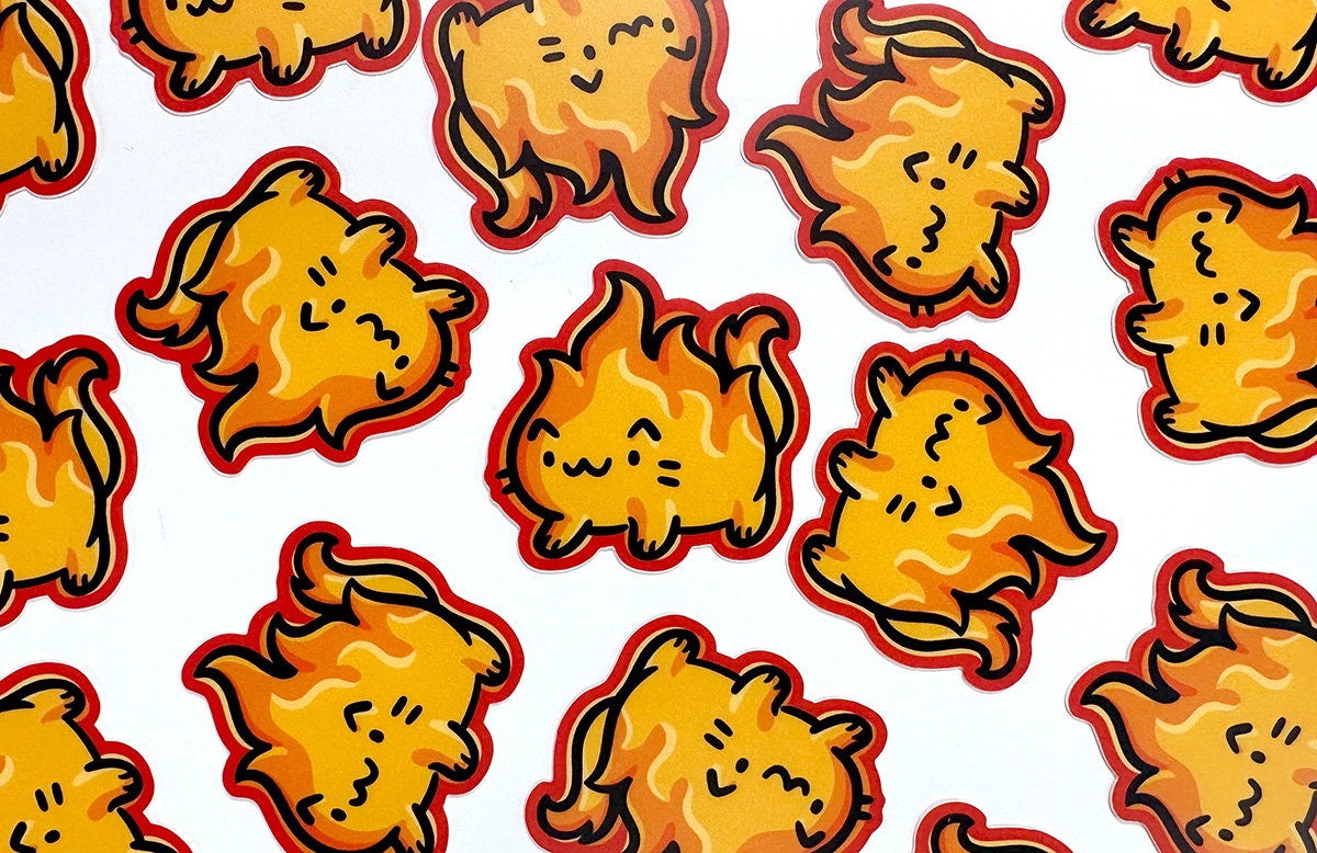 Flame Cat Mini Sticker