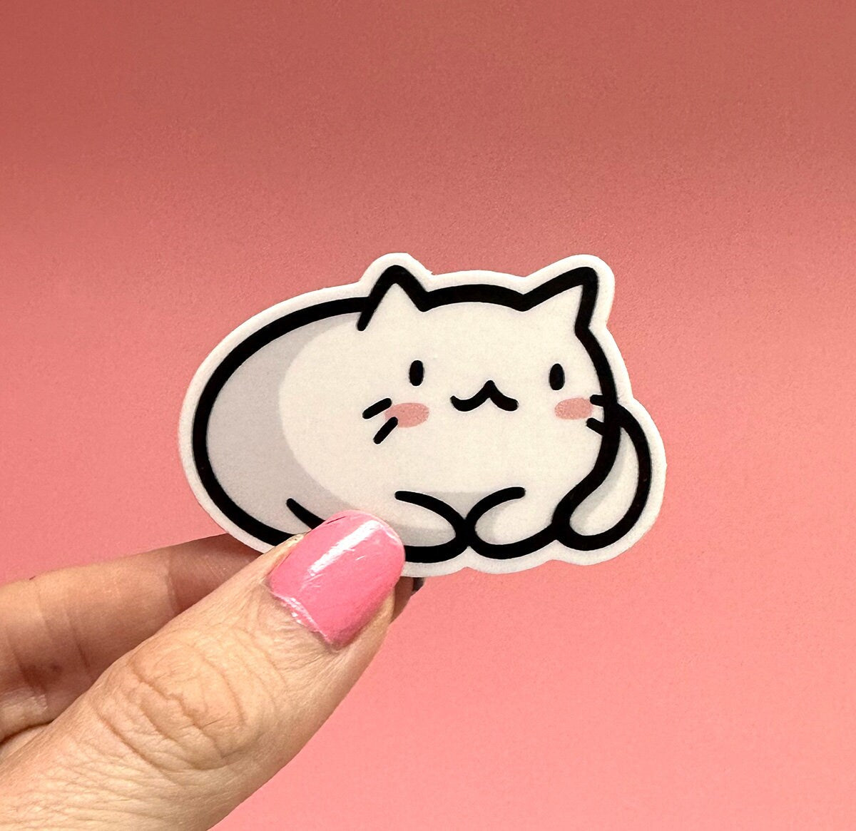 White Cat Mini Sticker