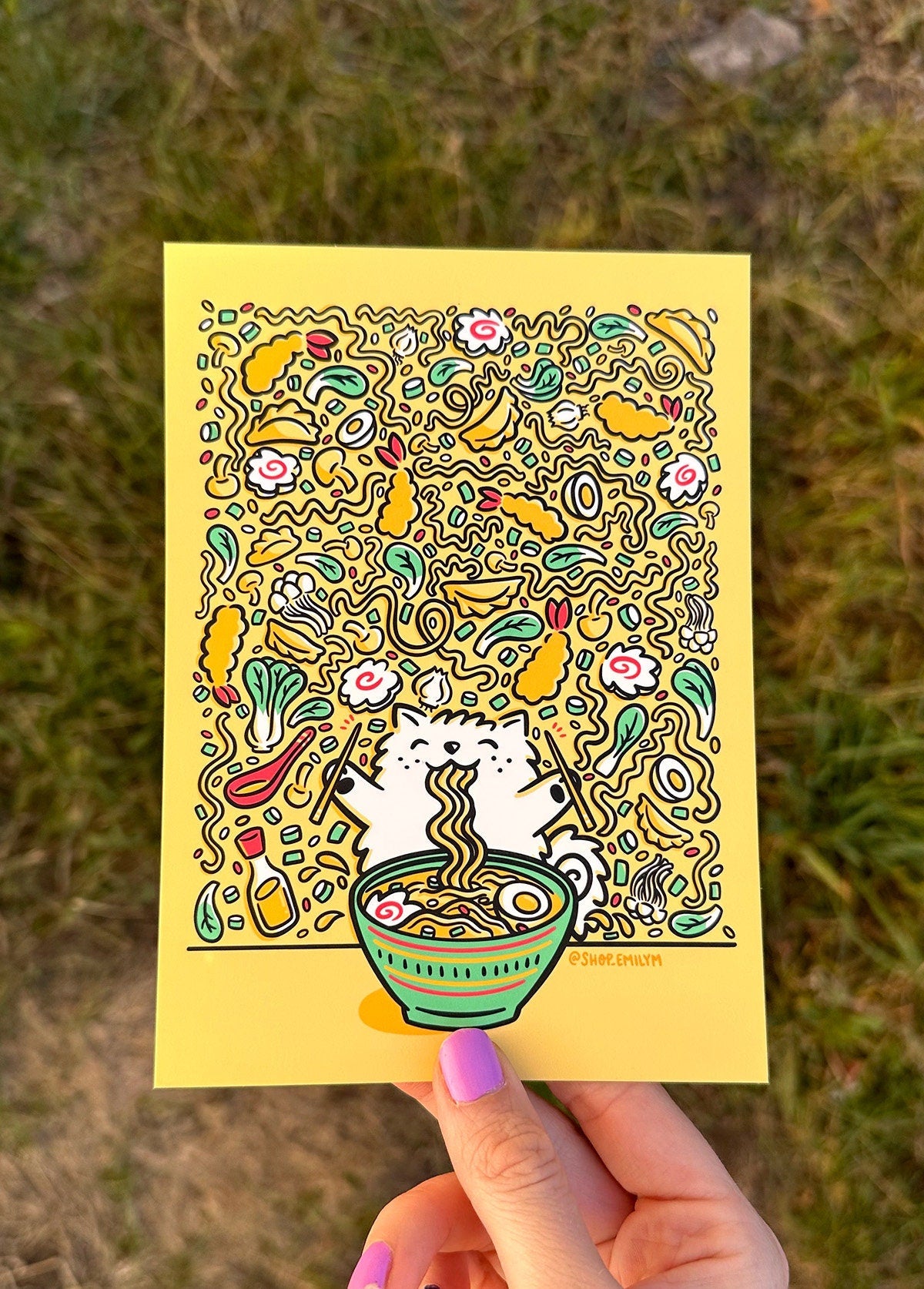 Ramen Dog Print