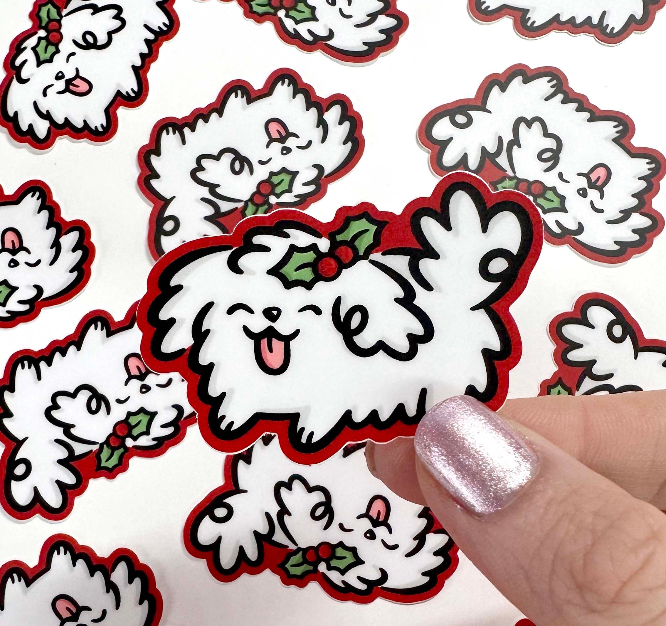Holly Dog Mini Sticker
