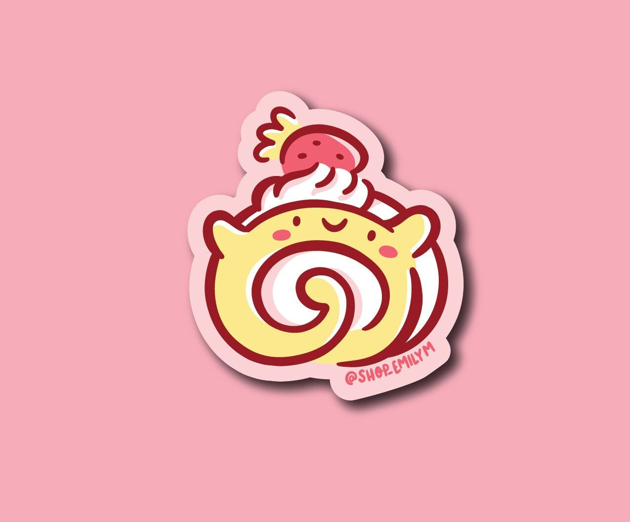 Strawberry Swiss Roll Sticker