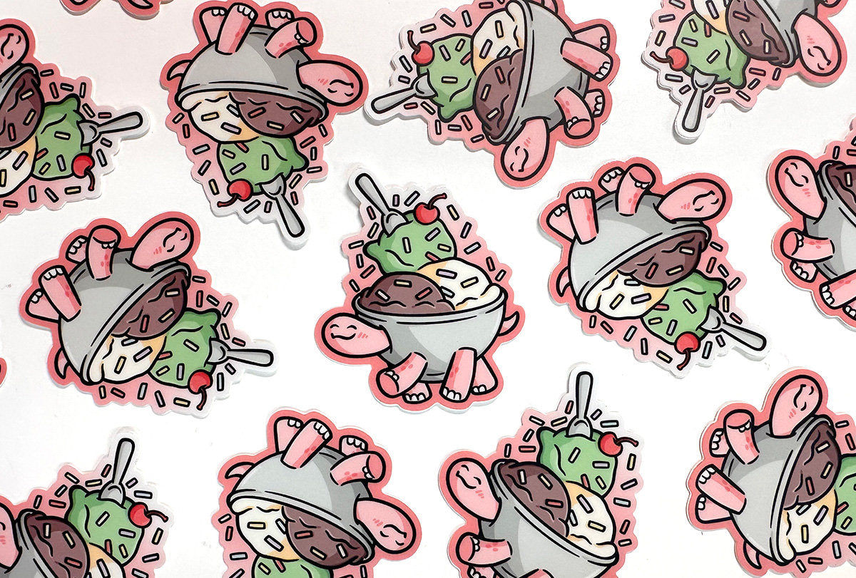 Ice Cream Turtle Mini Sticker