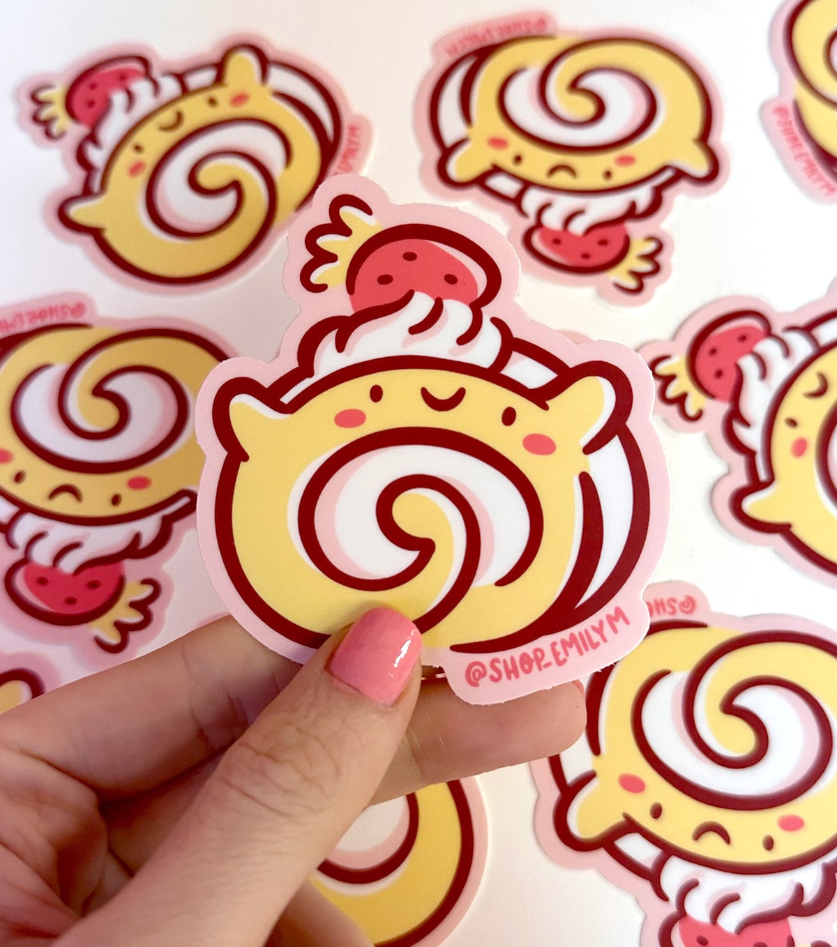 Strawberry Swiss Roll Sticker