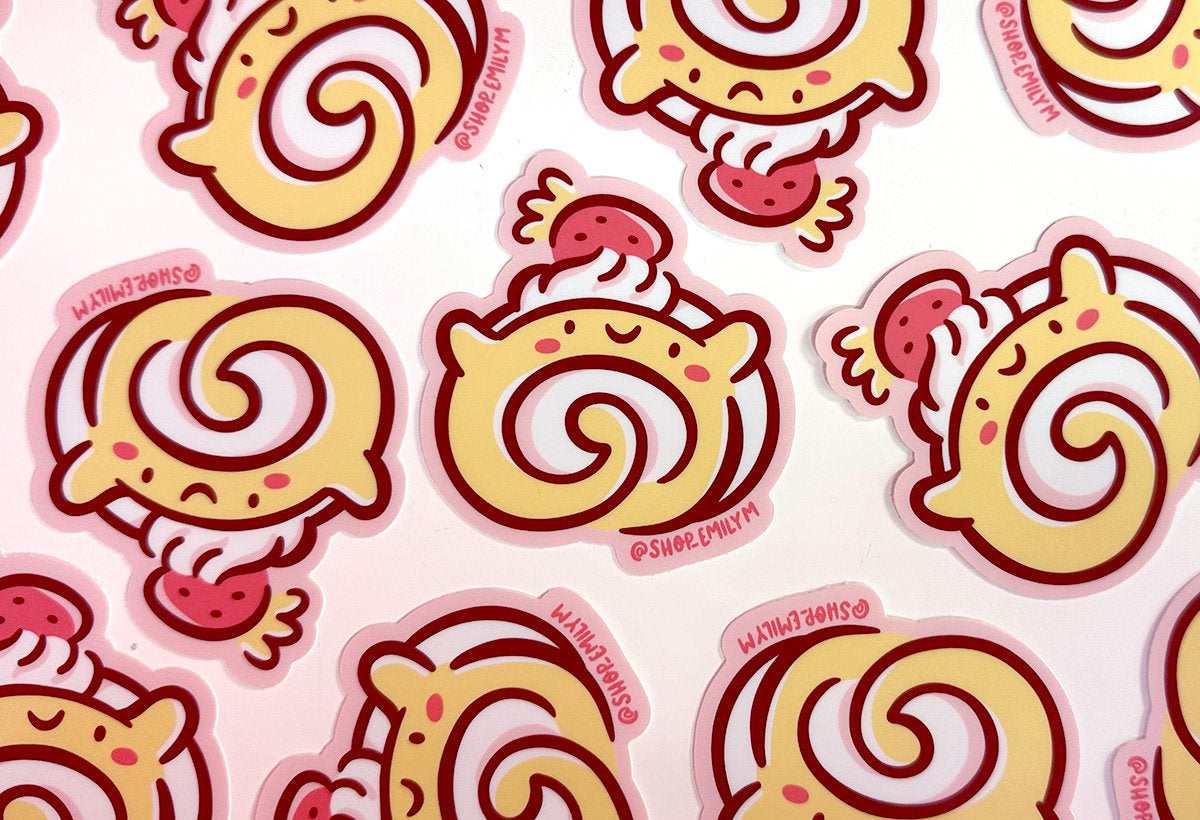 Strawberry Swiss Roll Sticker