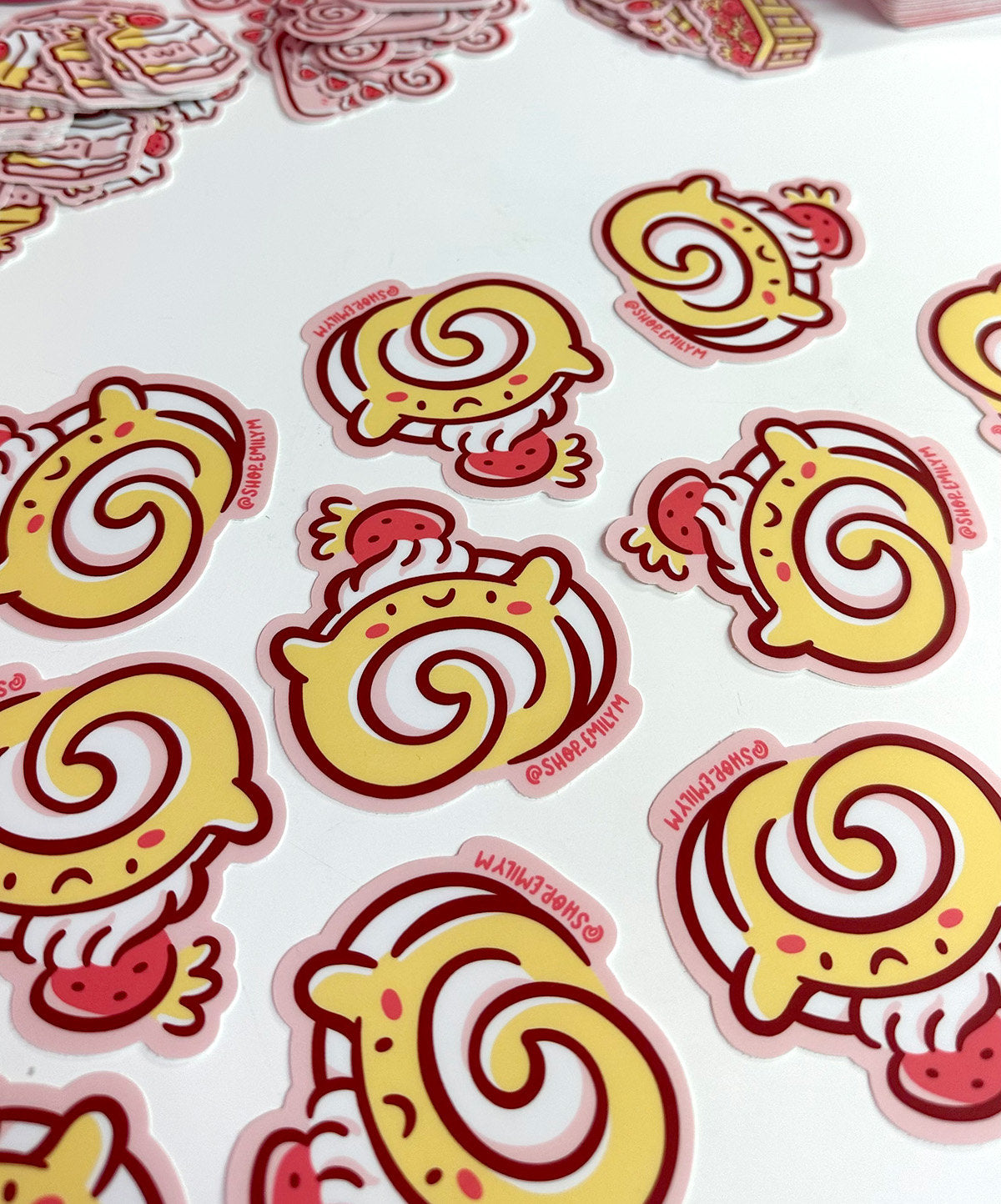 Strawberry Swiss Roll Sticker