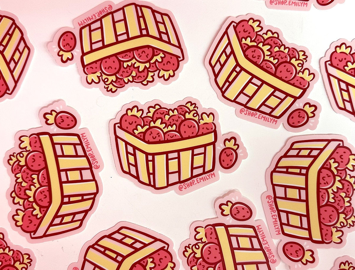 Basket of Strawberries Sticker