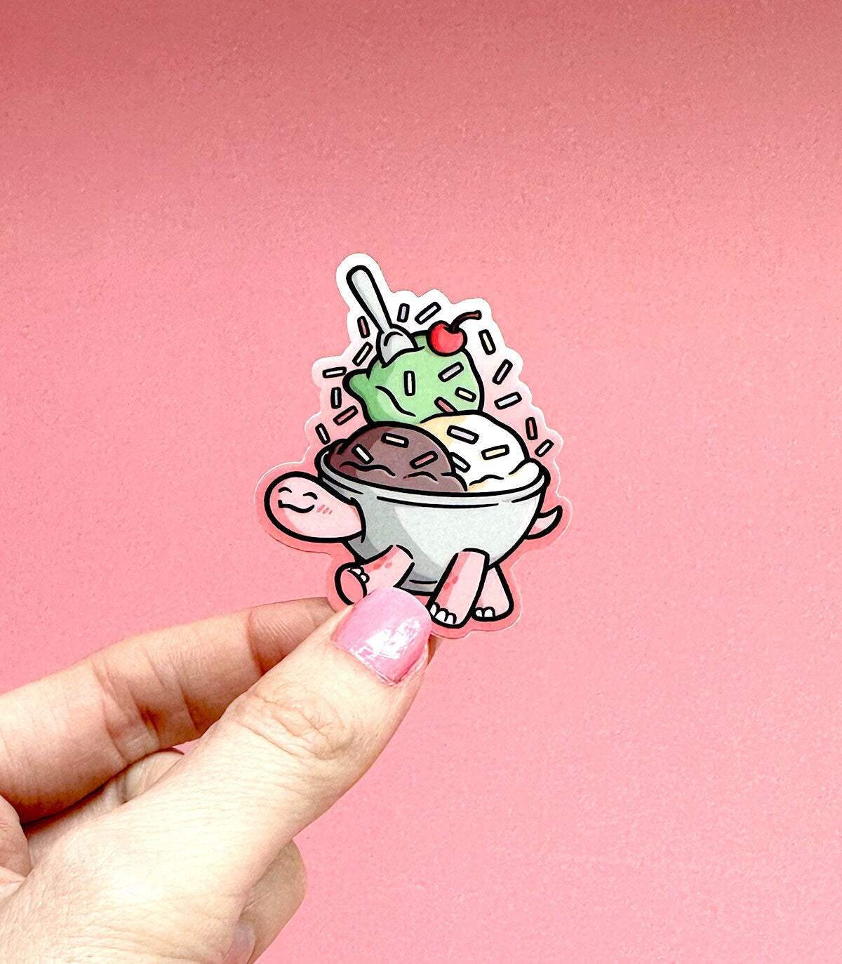 Ice Cream Turtle Mini Sticker