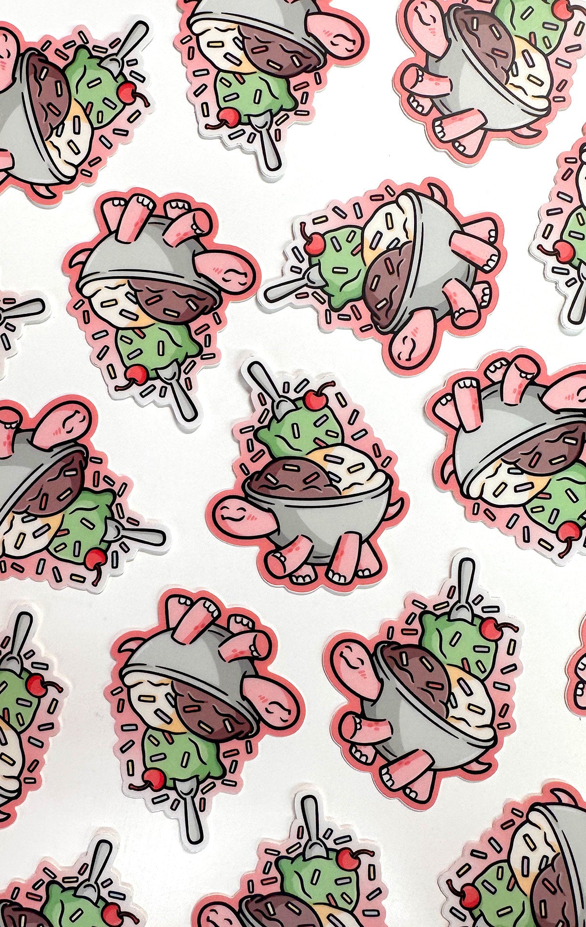 Ice Cream Turtle Mini Sticker