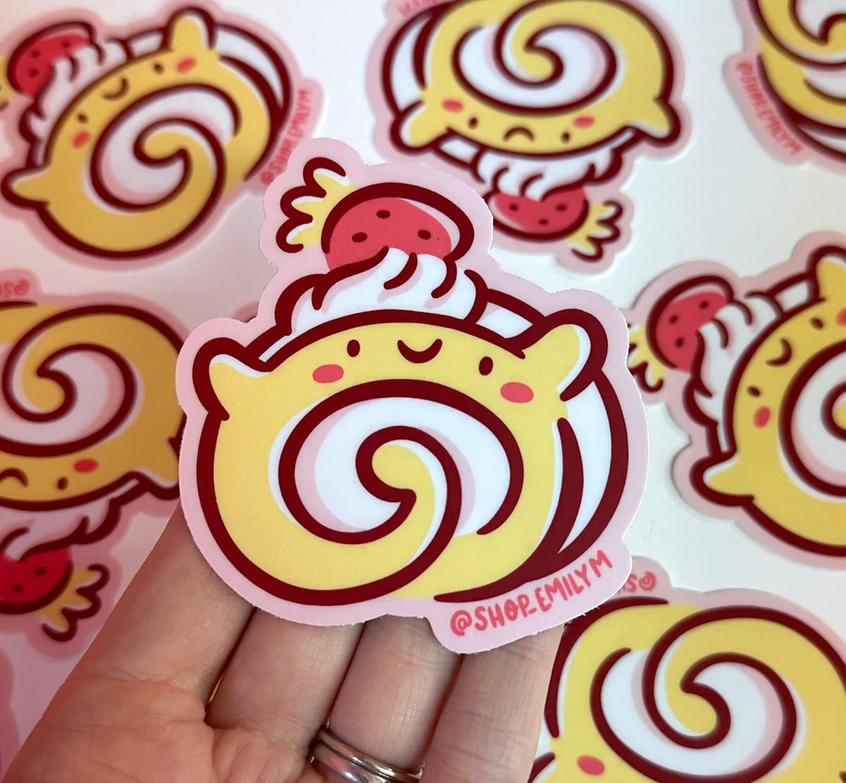 Strawberry Swiss Roll Sticker
