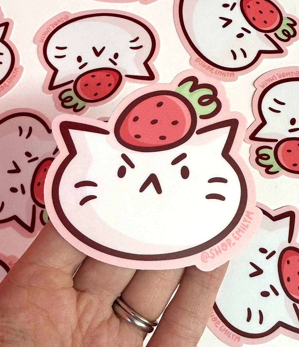 Strawberry Head Cat Sticker