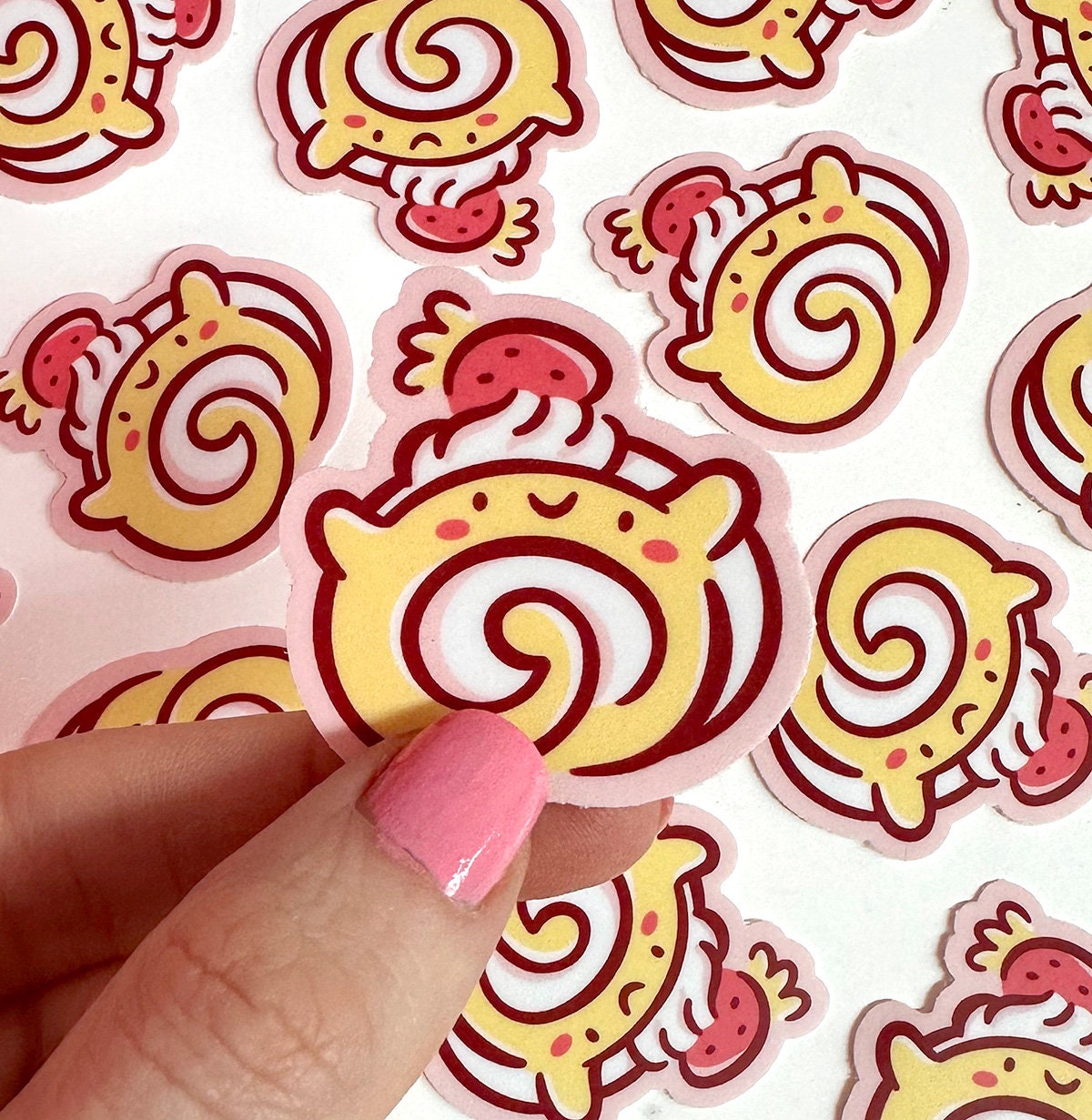 Strawberry Swiss Roll Mini Sticker