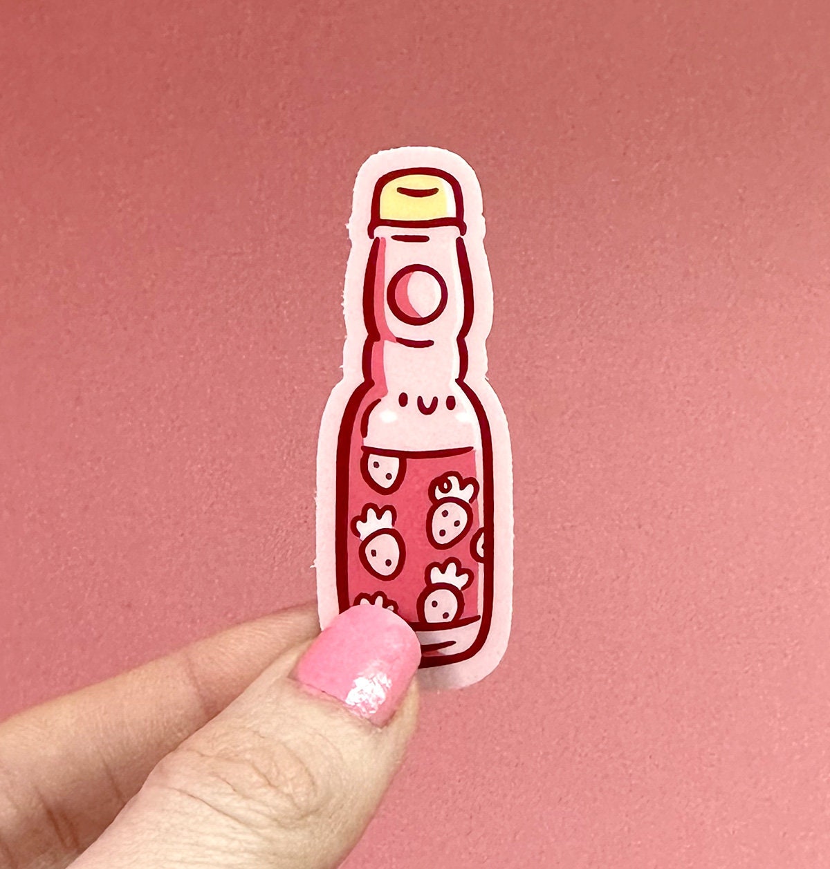 Strawberry Bottled Soda Mini Sticker