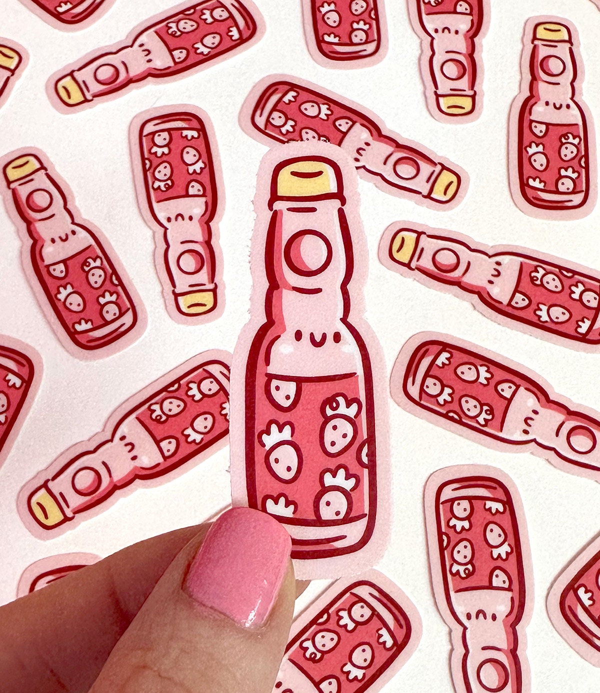 Strawberry Bottled Soda Mini Sticker