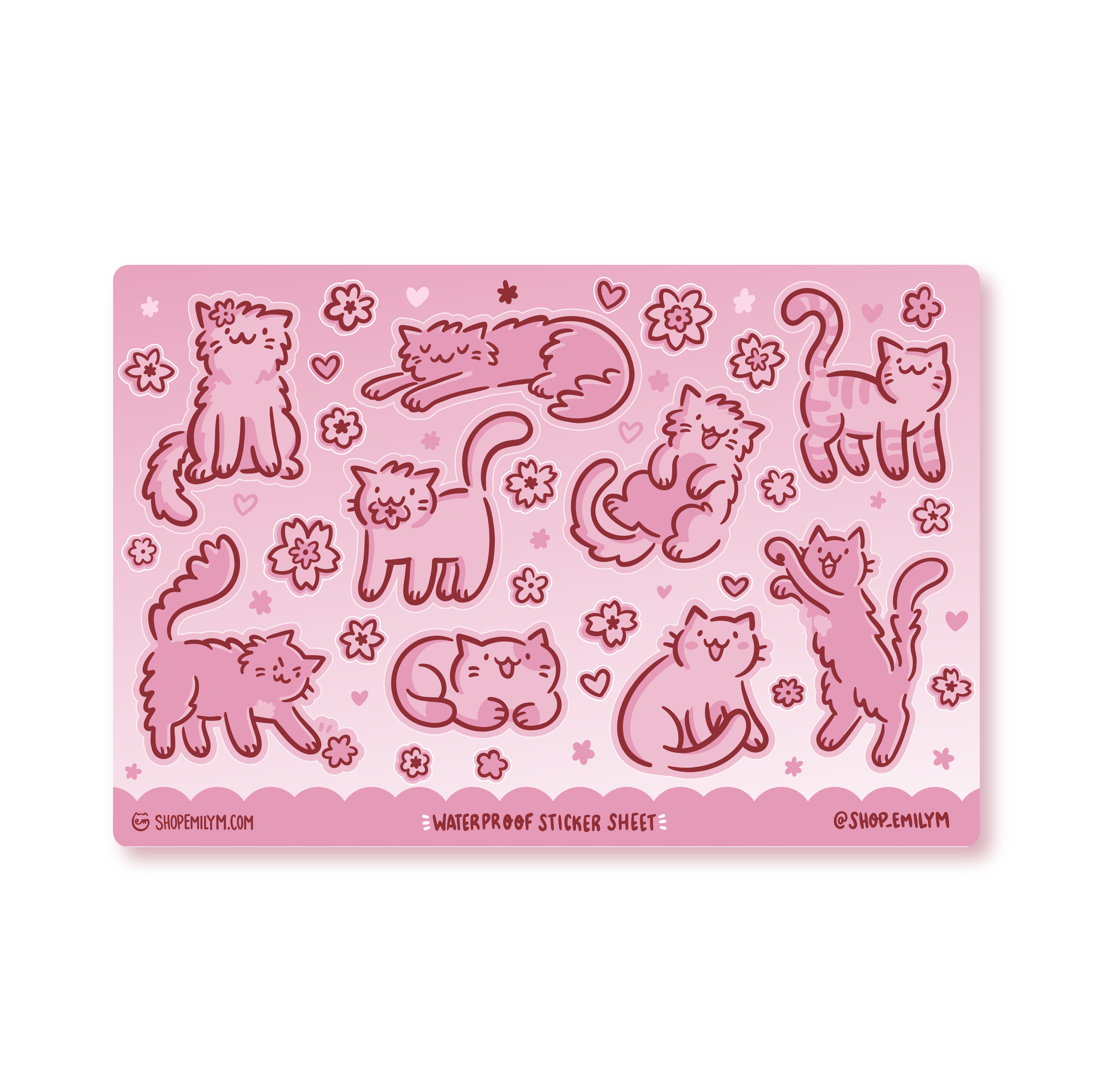 Cats & Flowers Sticker Sheet