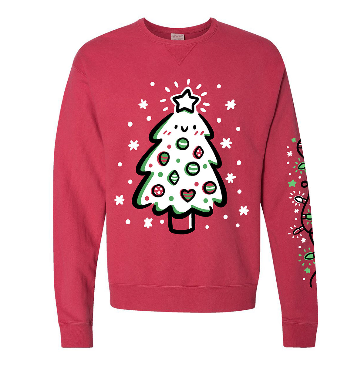 Christmas Tree Crew Neck Sweatshirt (2024 Winter)