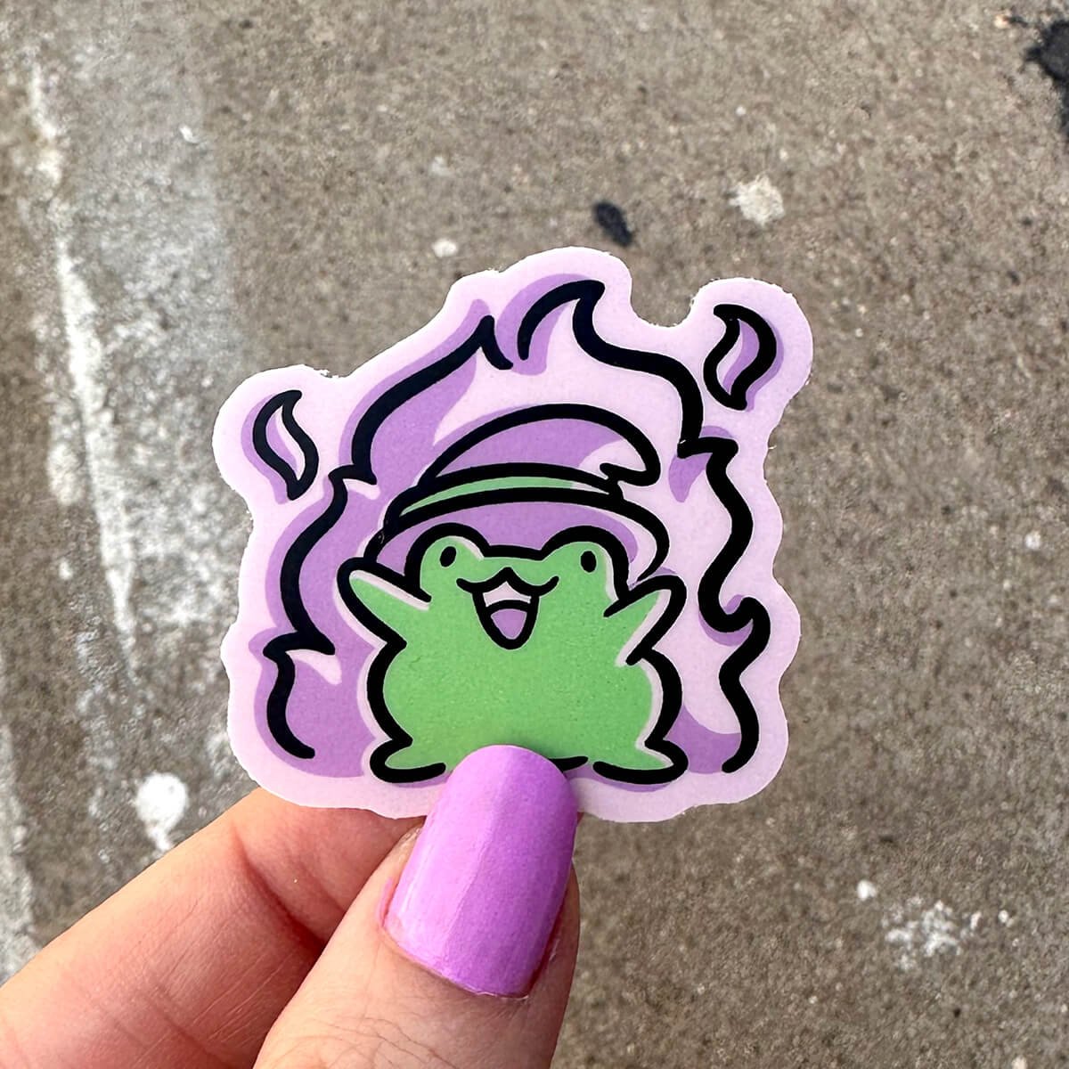 Witch Frog Fire Mini Sticker