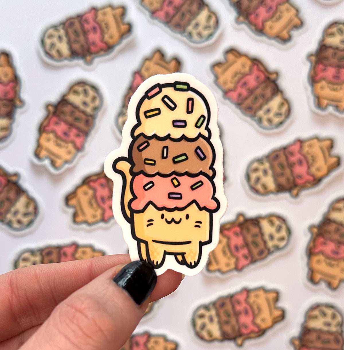 Ice Cream Cat Mini Sticker