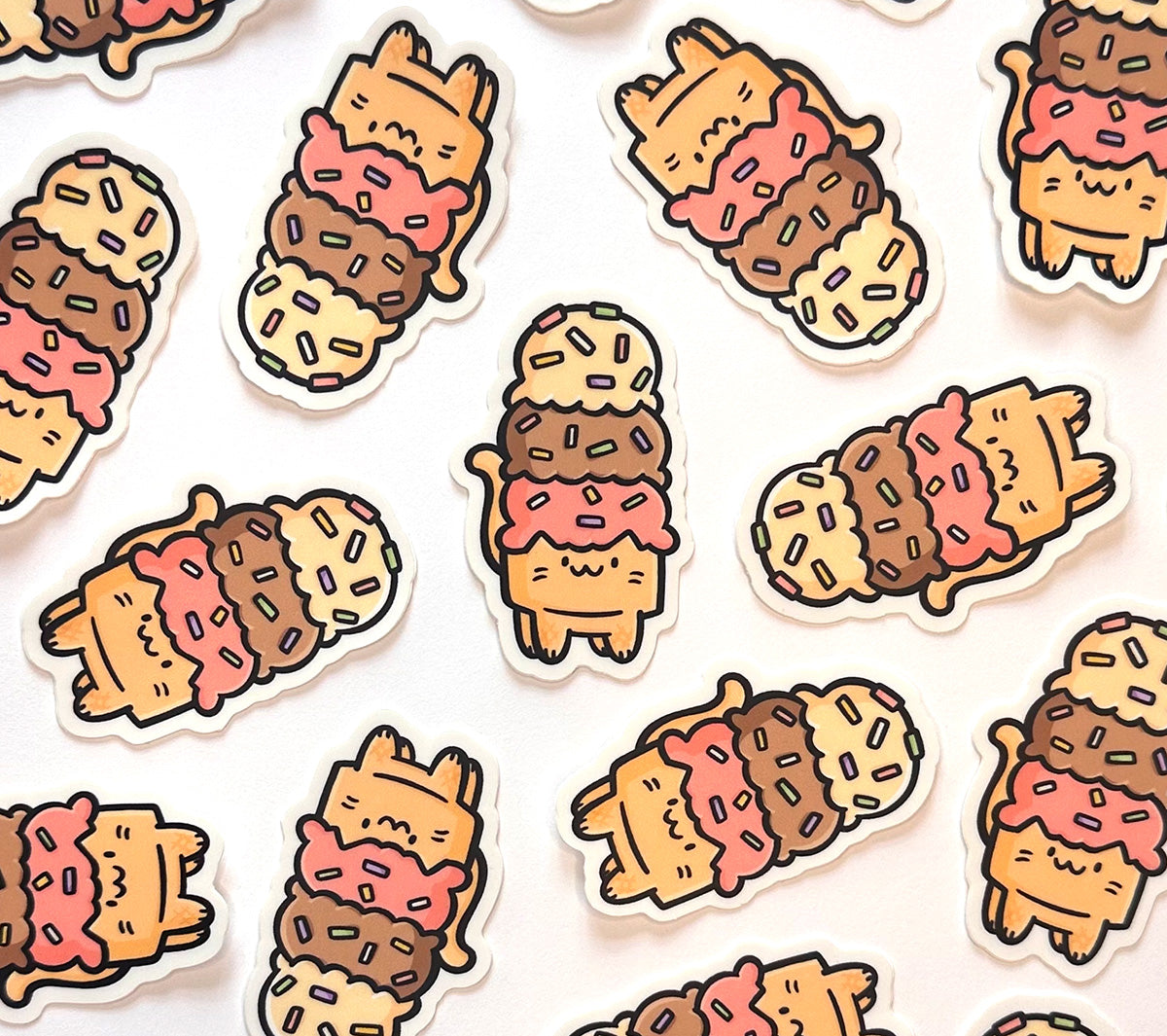 Ice Cream Cat Mini Sticker