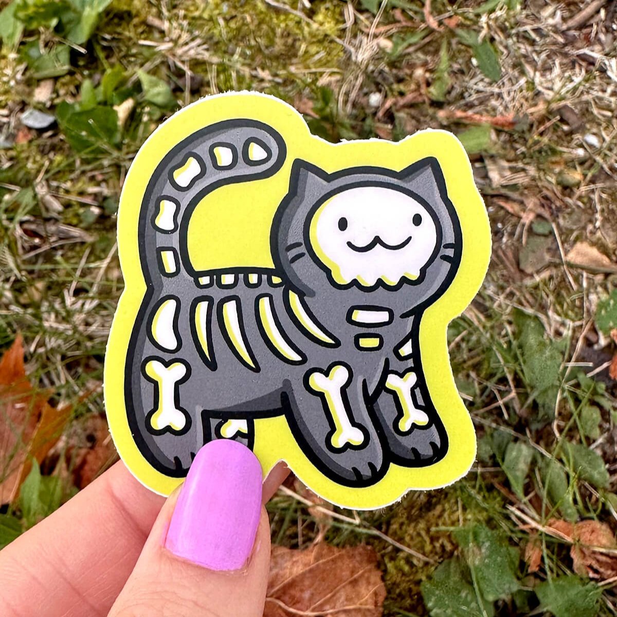 Skeleton Cat Sticker