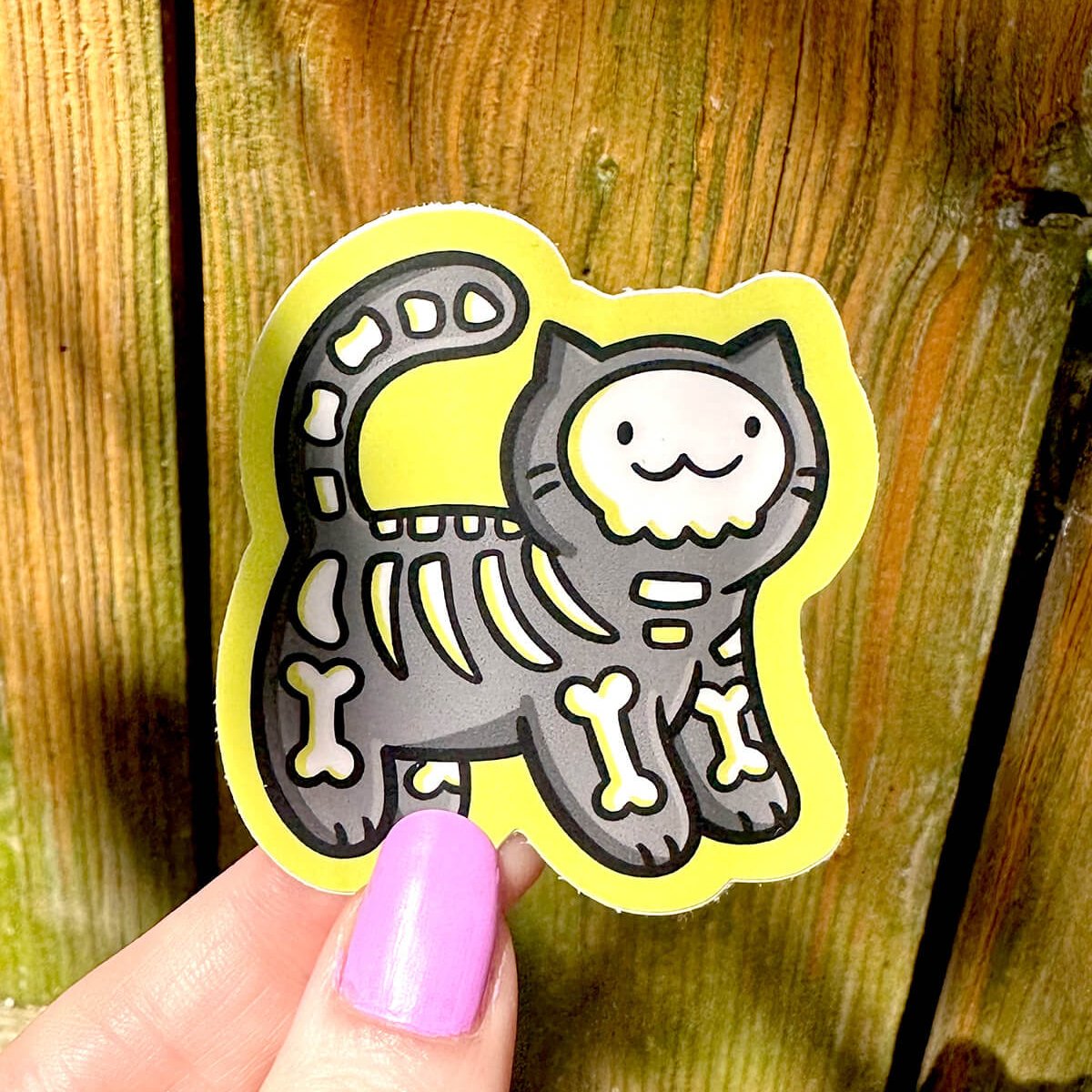 Skeleton Cat Sticker