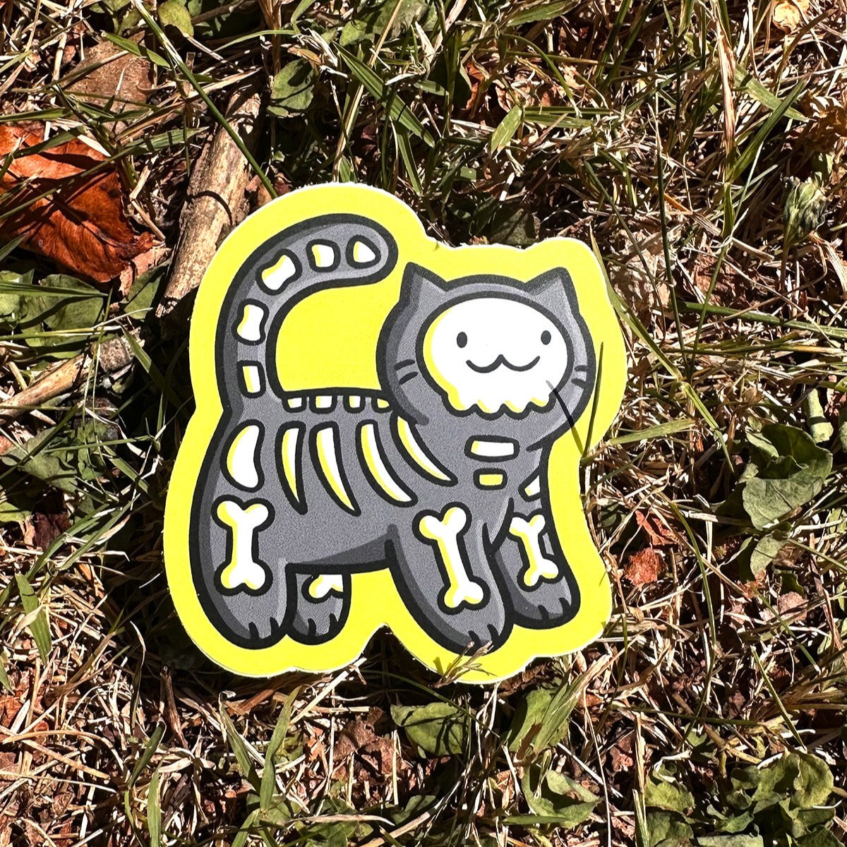 Skeleton Cat Sticker