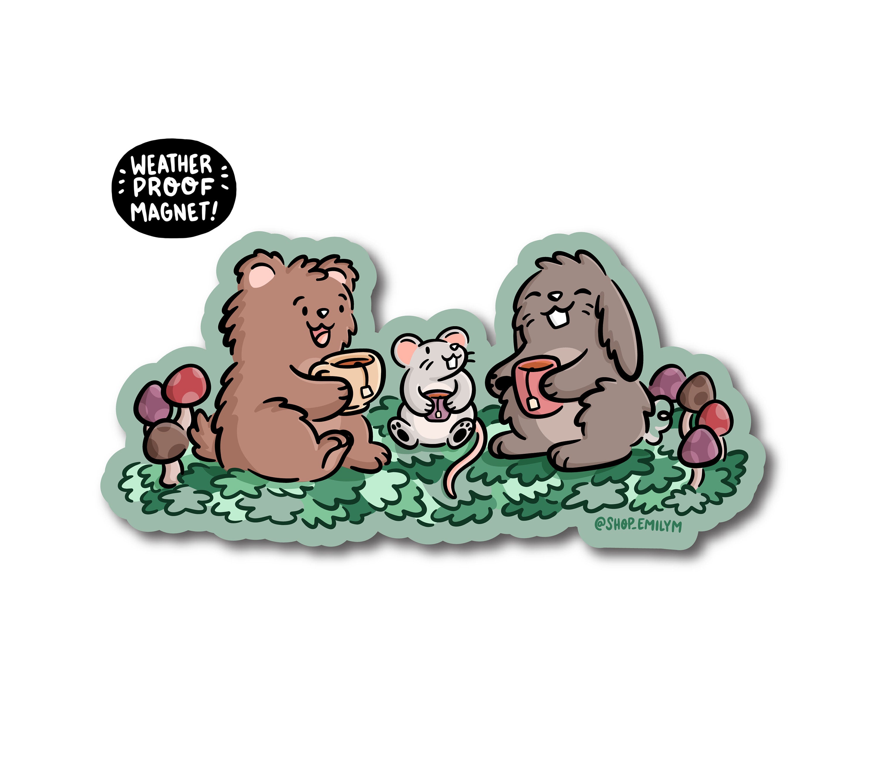 Forest Tea Party Magnet