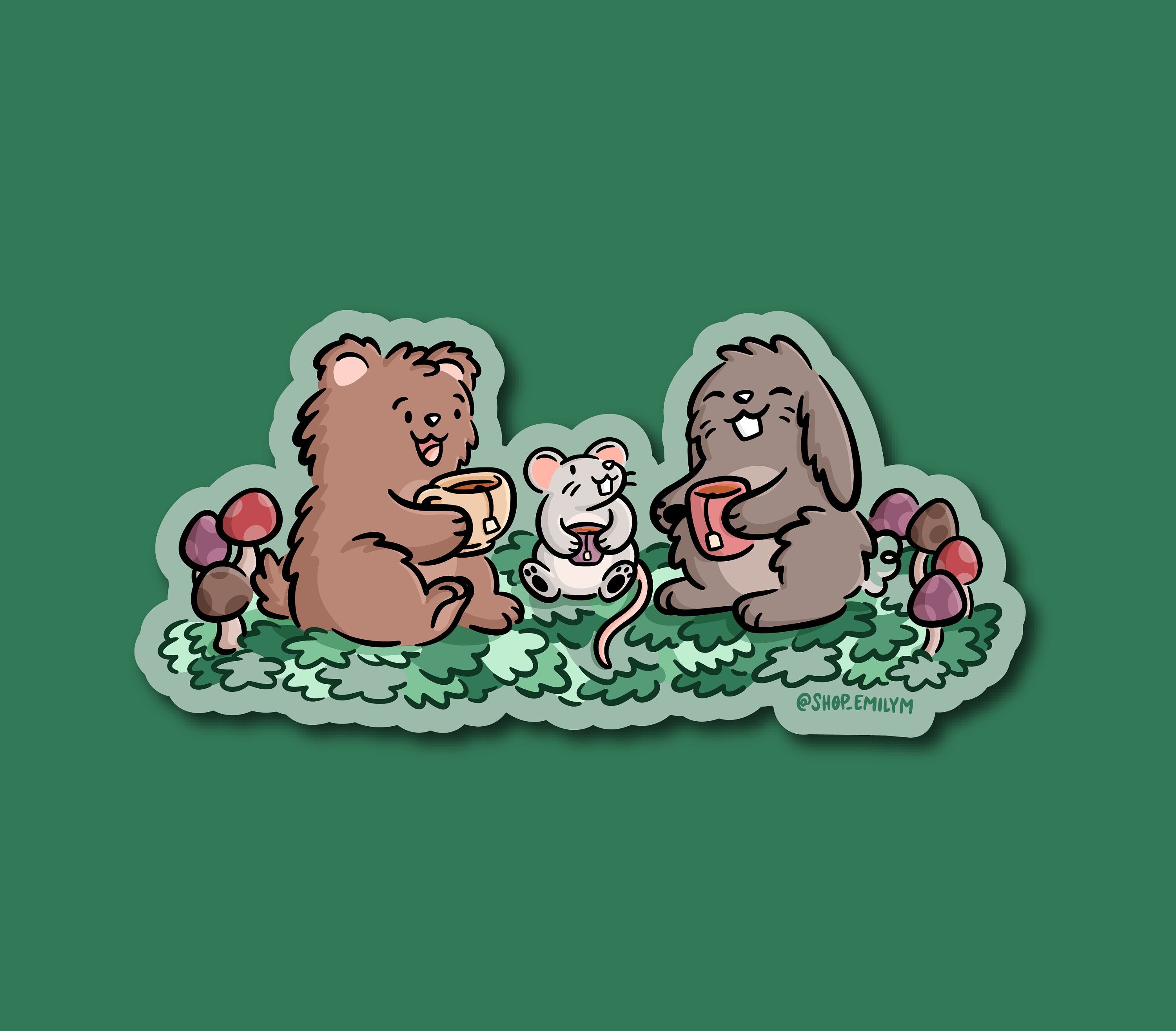 Forest Tea Party Sticker