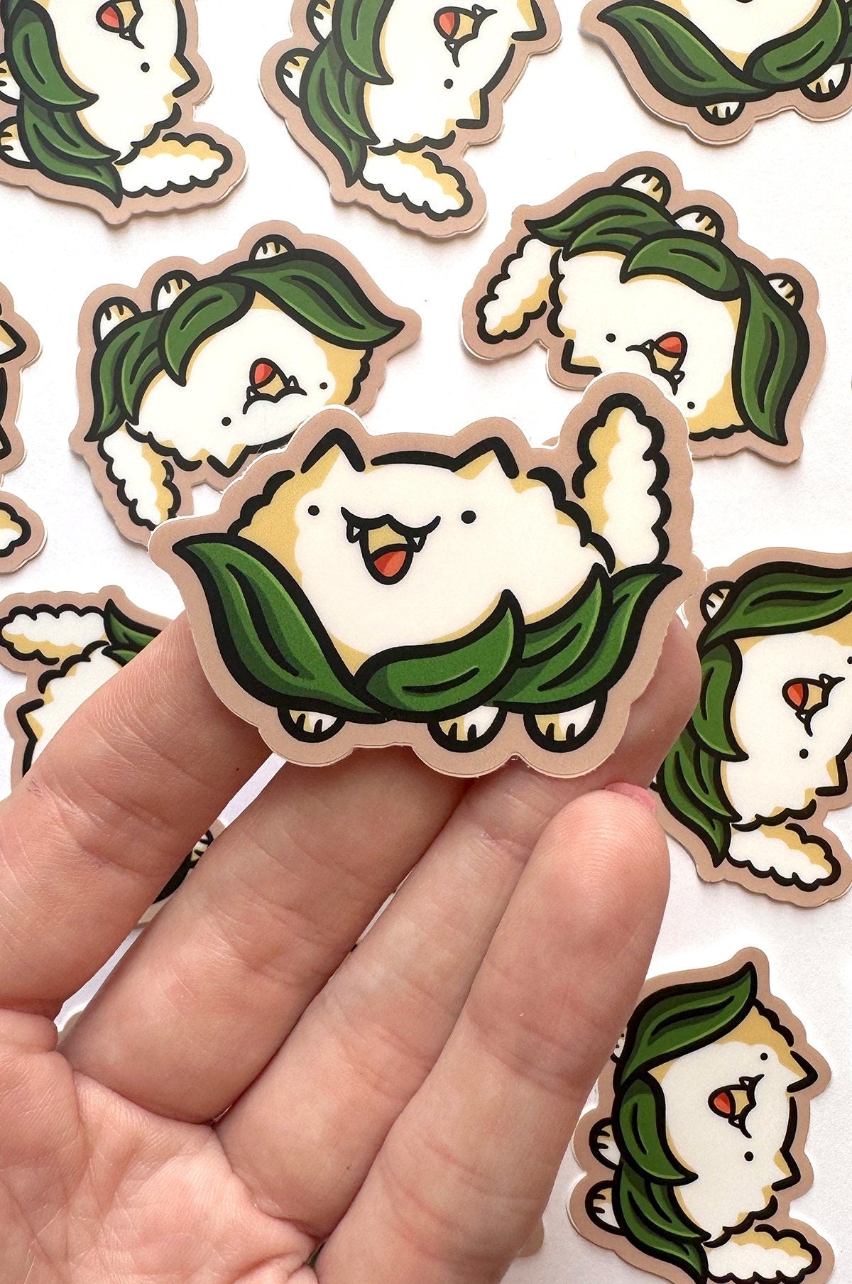 Cauliflower Cat Mini Sticker