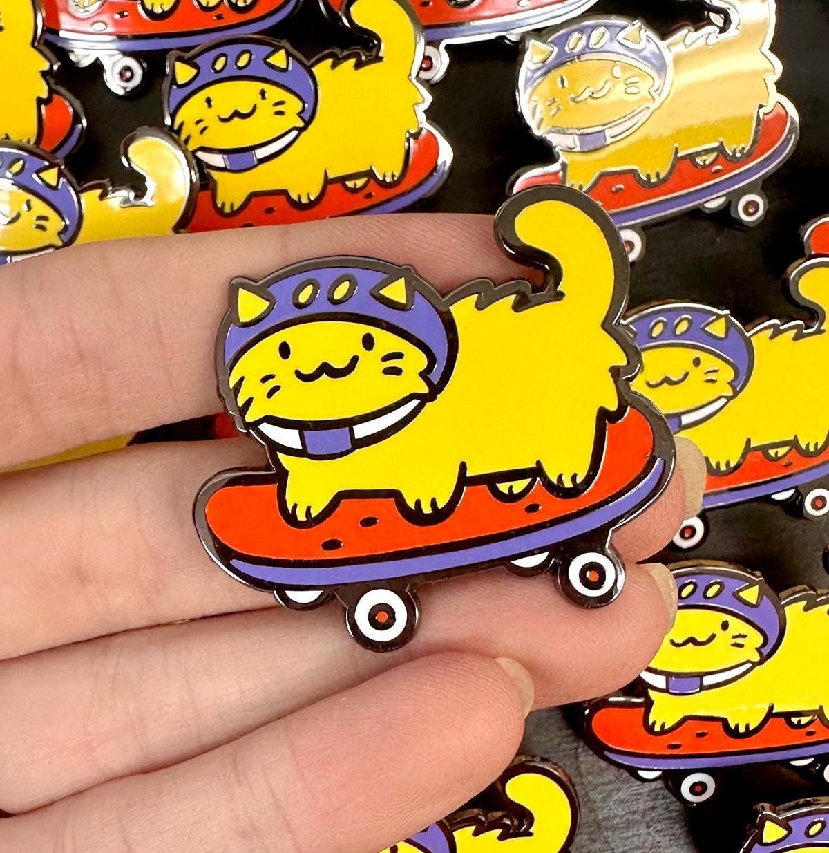 Skateboard Cat Enamel Pin