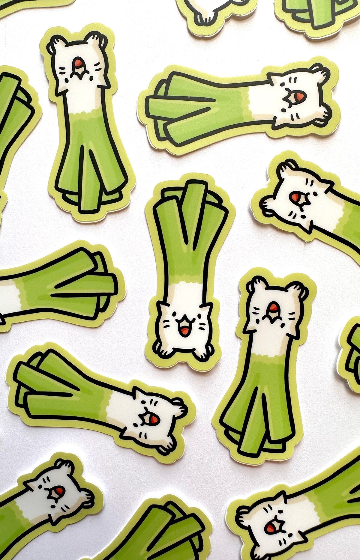 Leek Cat Mini Sticker