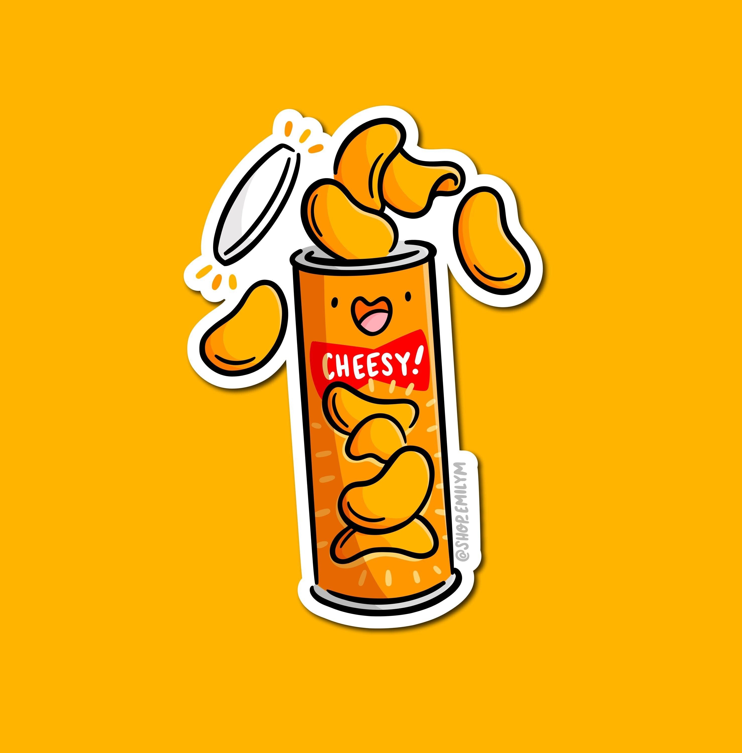 Can of Cheesy Chips Sticker