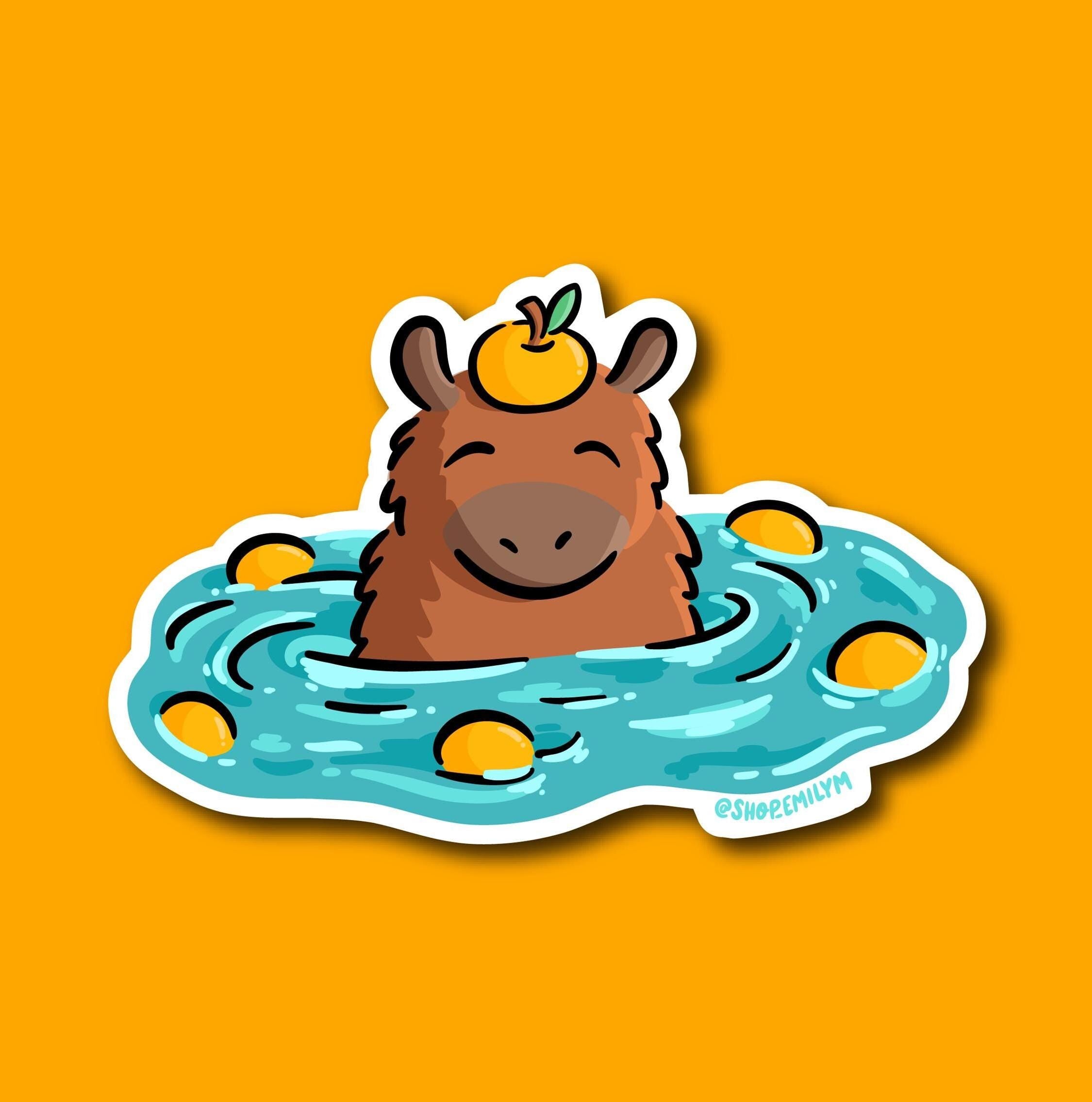 Orange Capybara Sticker