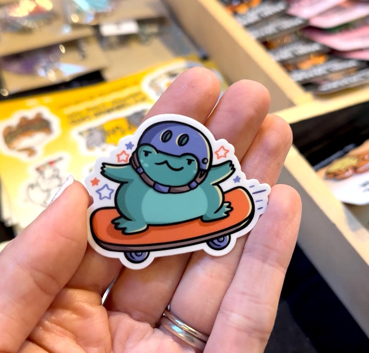 Skateboard Frog Mini Sticker