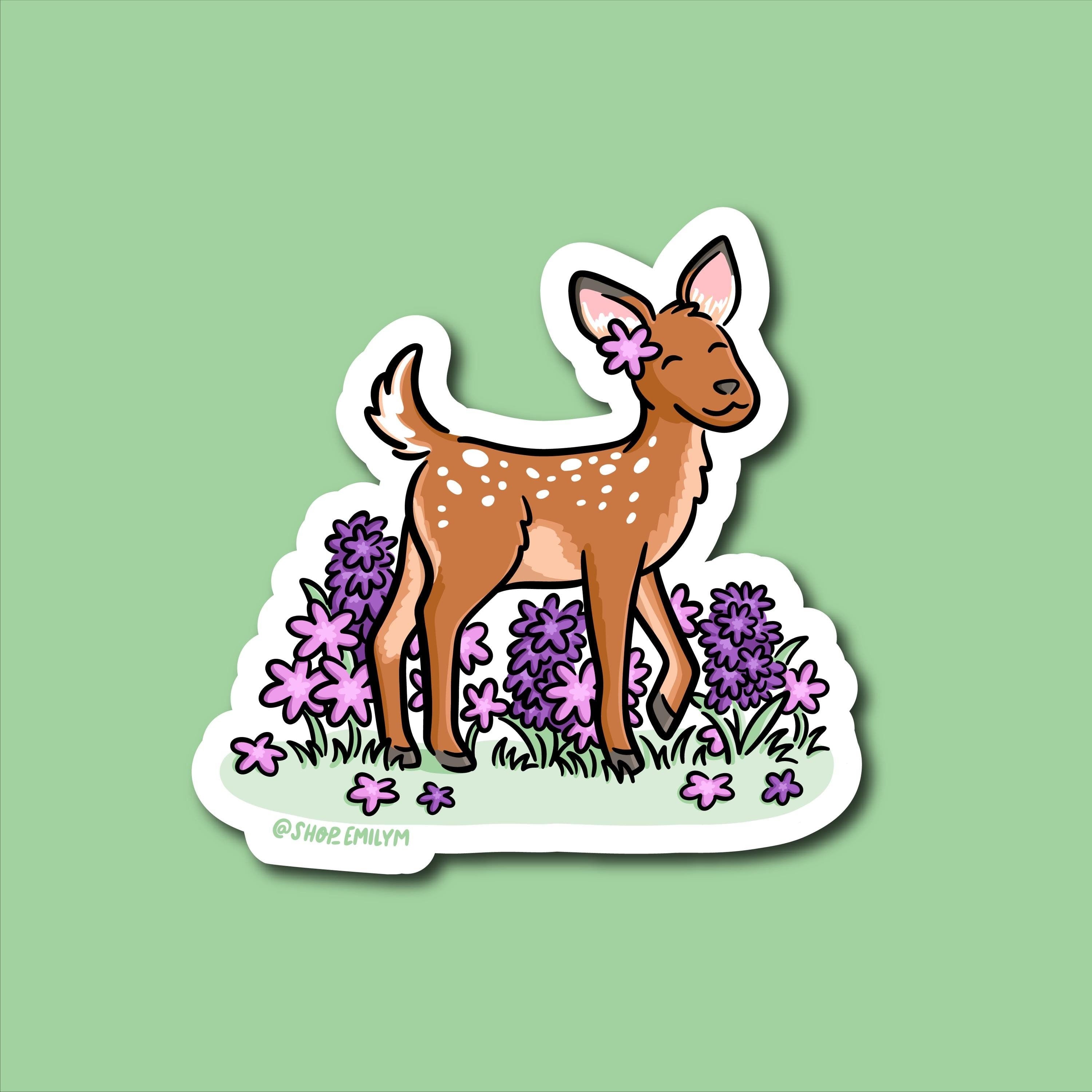 Flower Deer Sticker