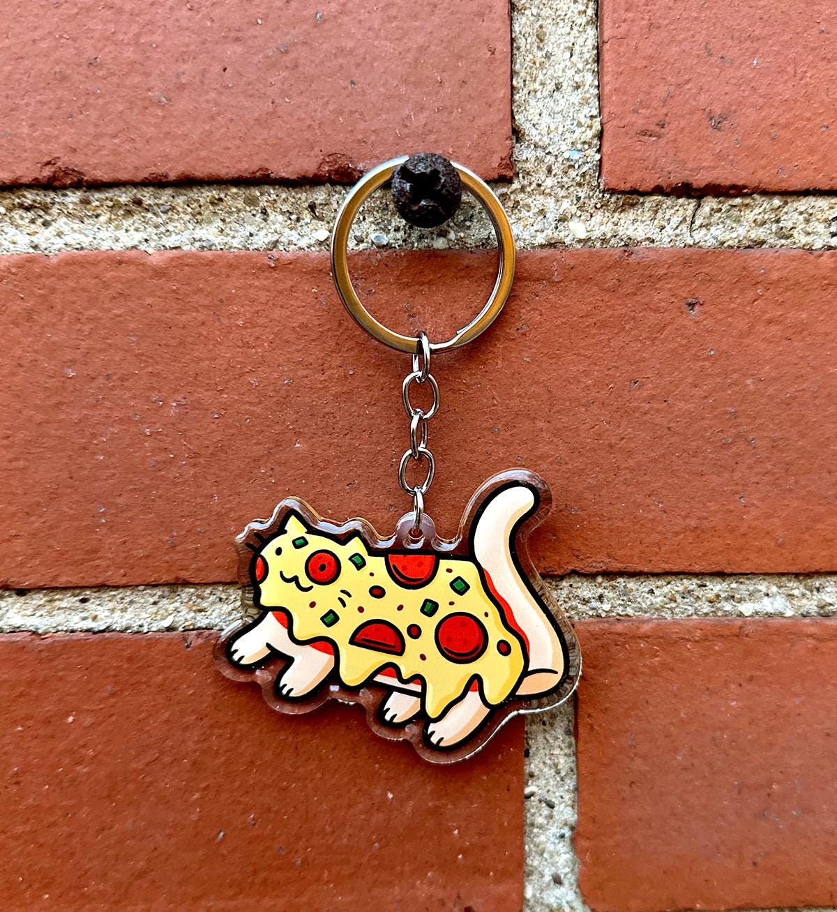 Pizza Cat Keychain