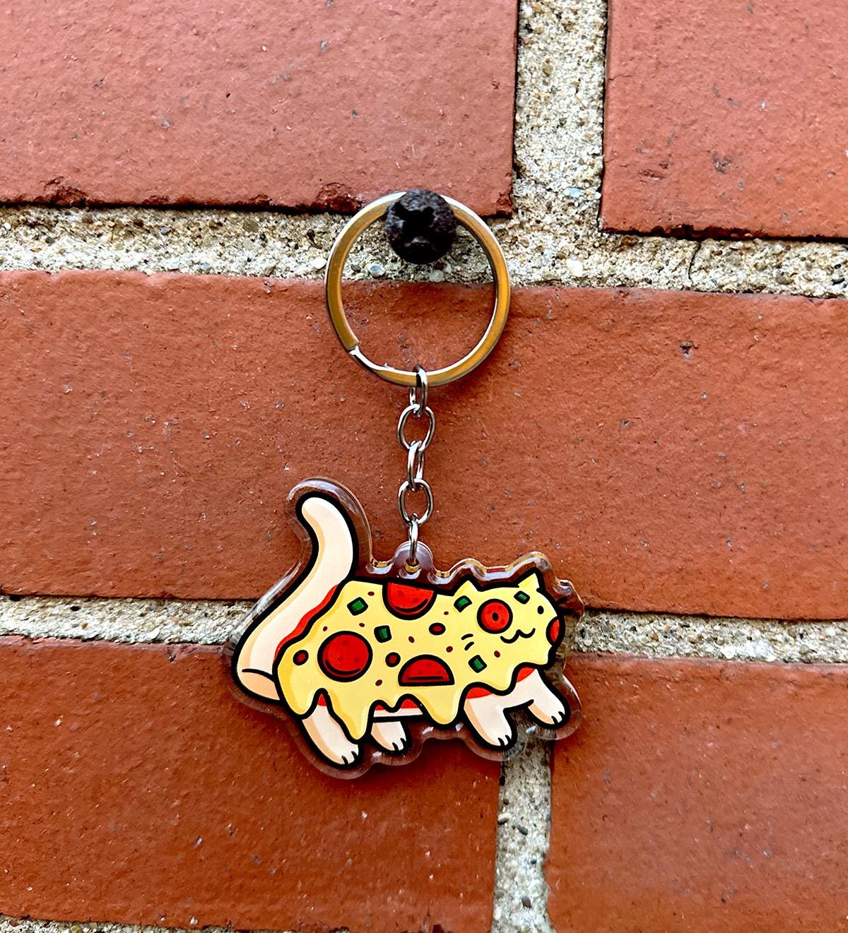 Pizza Cat Keychain