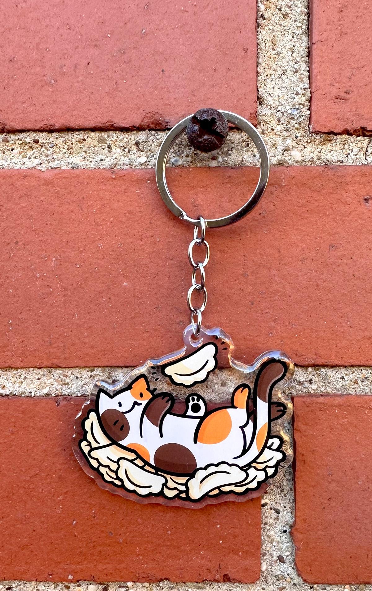 Playing with Pierogi Cat Keychain