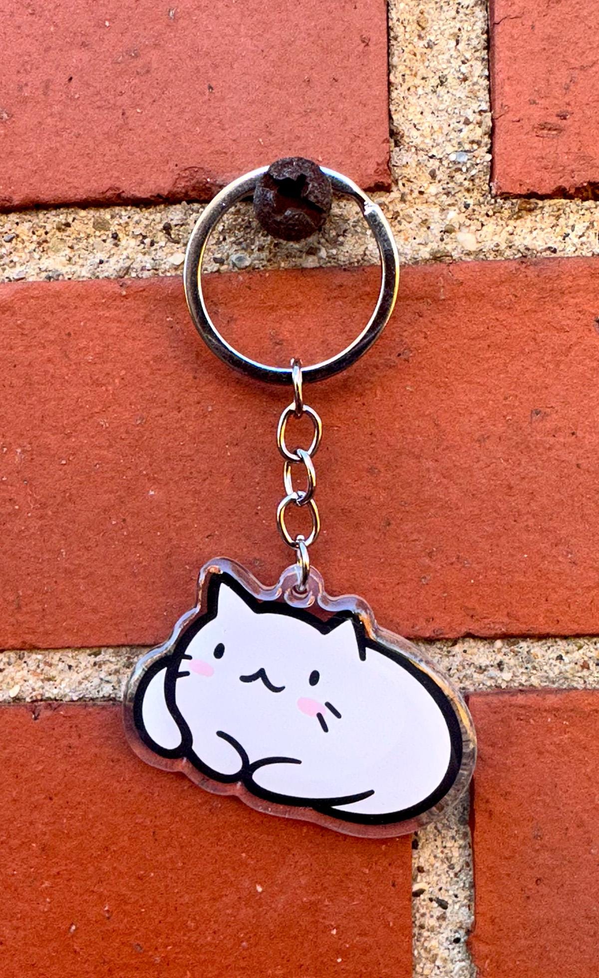 White Cat Keychain