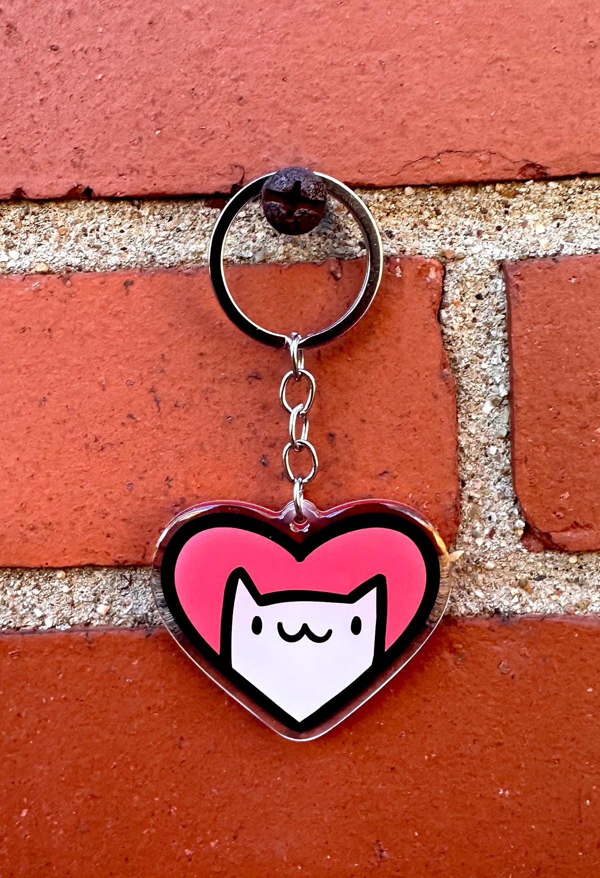 Cat Heart Keychain