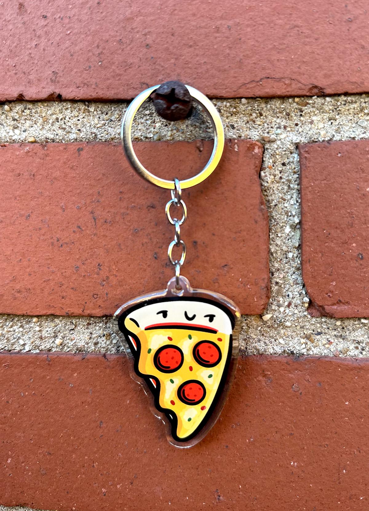 Pepperoni Pizza Keychain