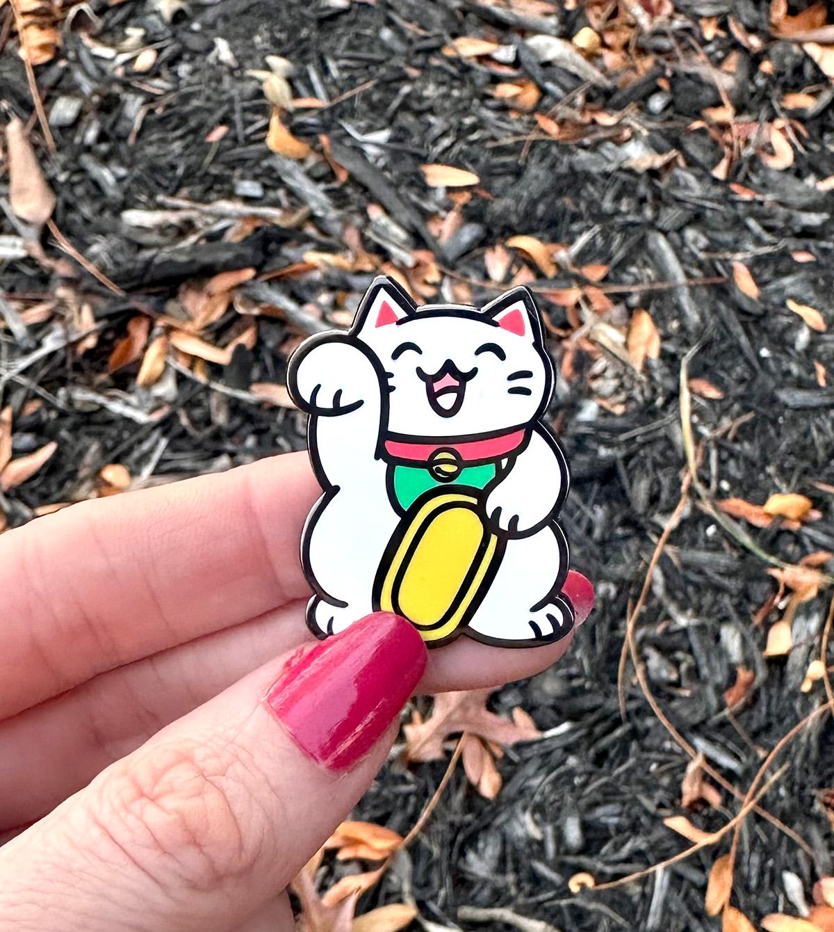 Lucky Cat Enamel Pin