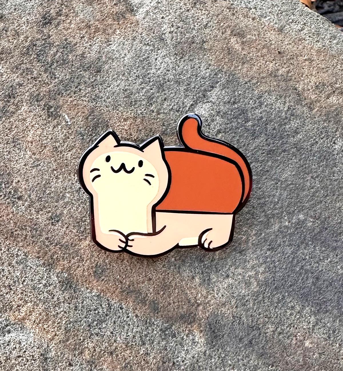 Bread Loaf Cat Enamel Pin