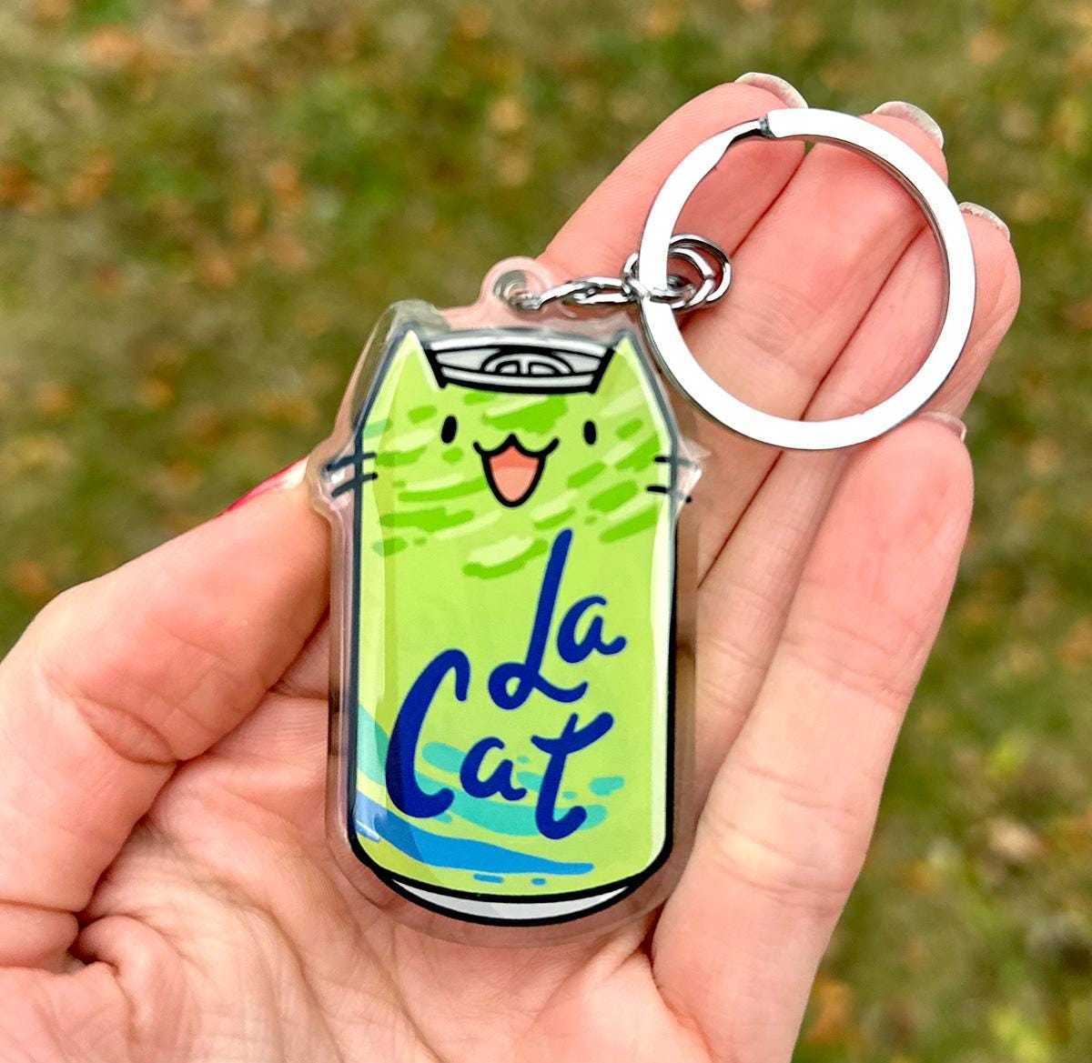 La Cat Keychain (Lime)