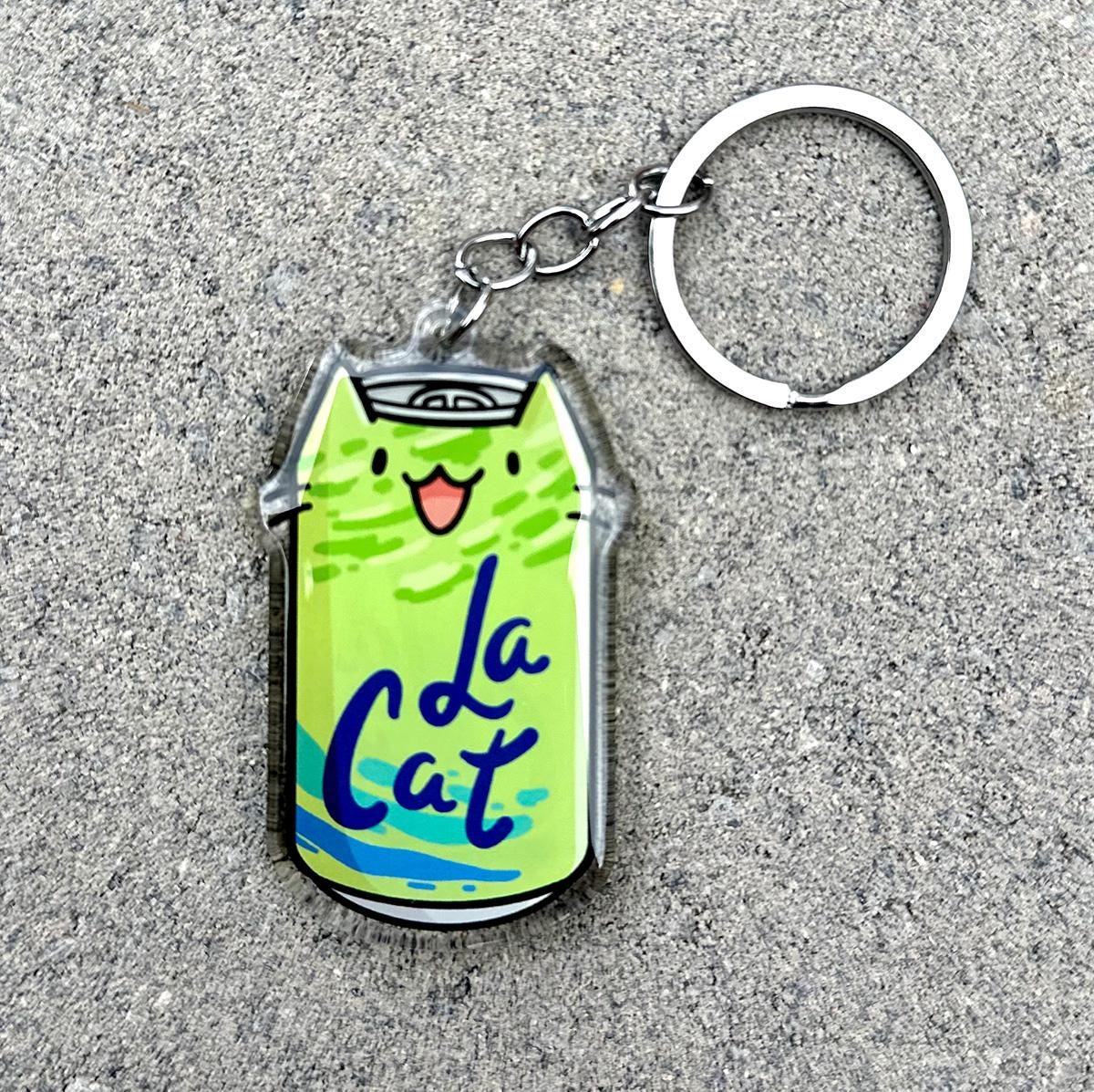 La Cat Keychain (Lime)