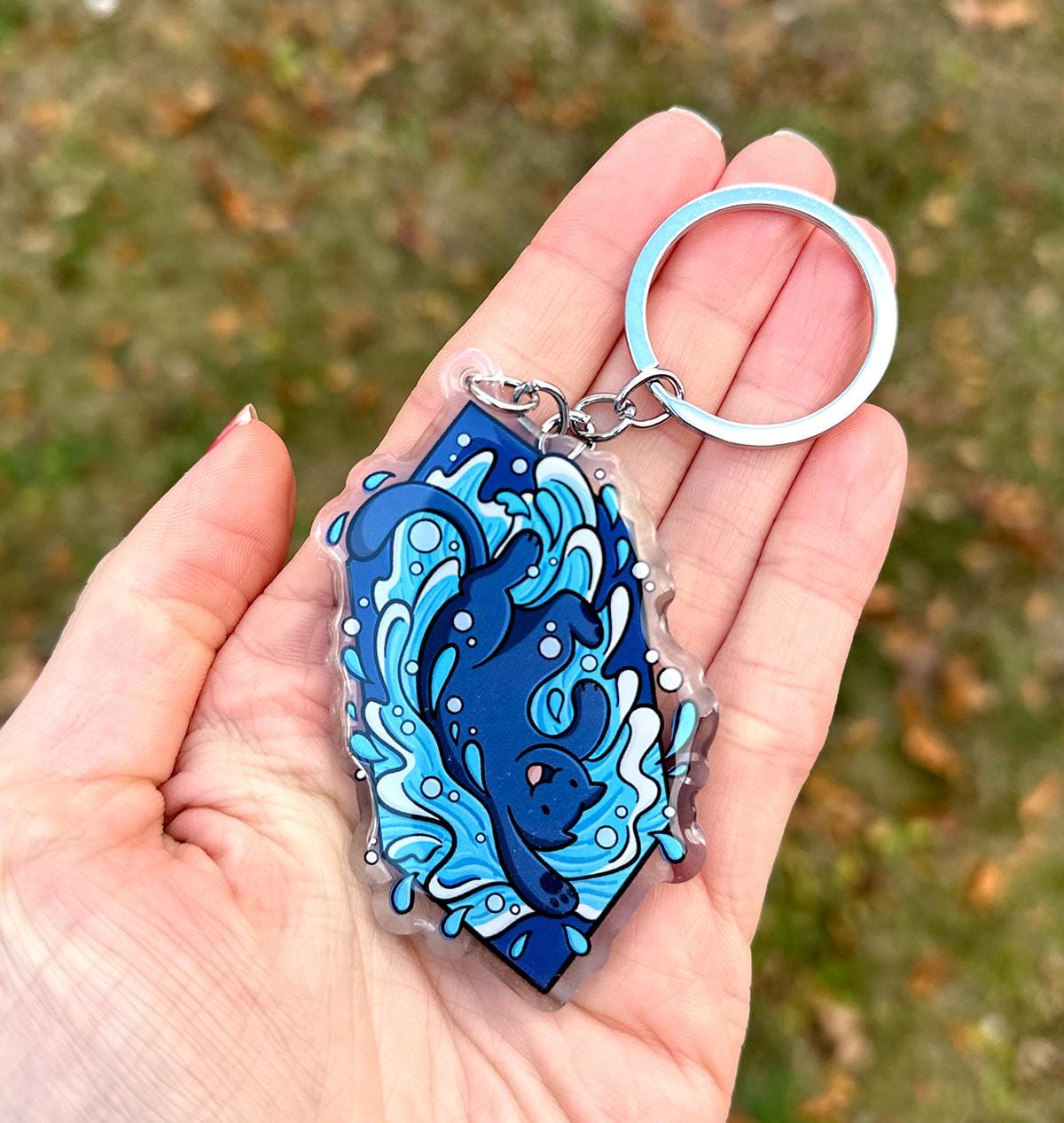 Water Cat Keychain